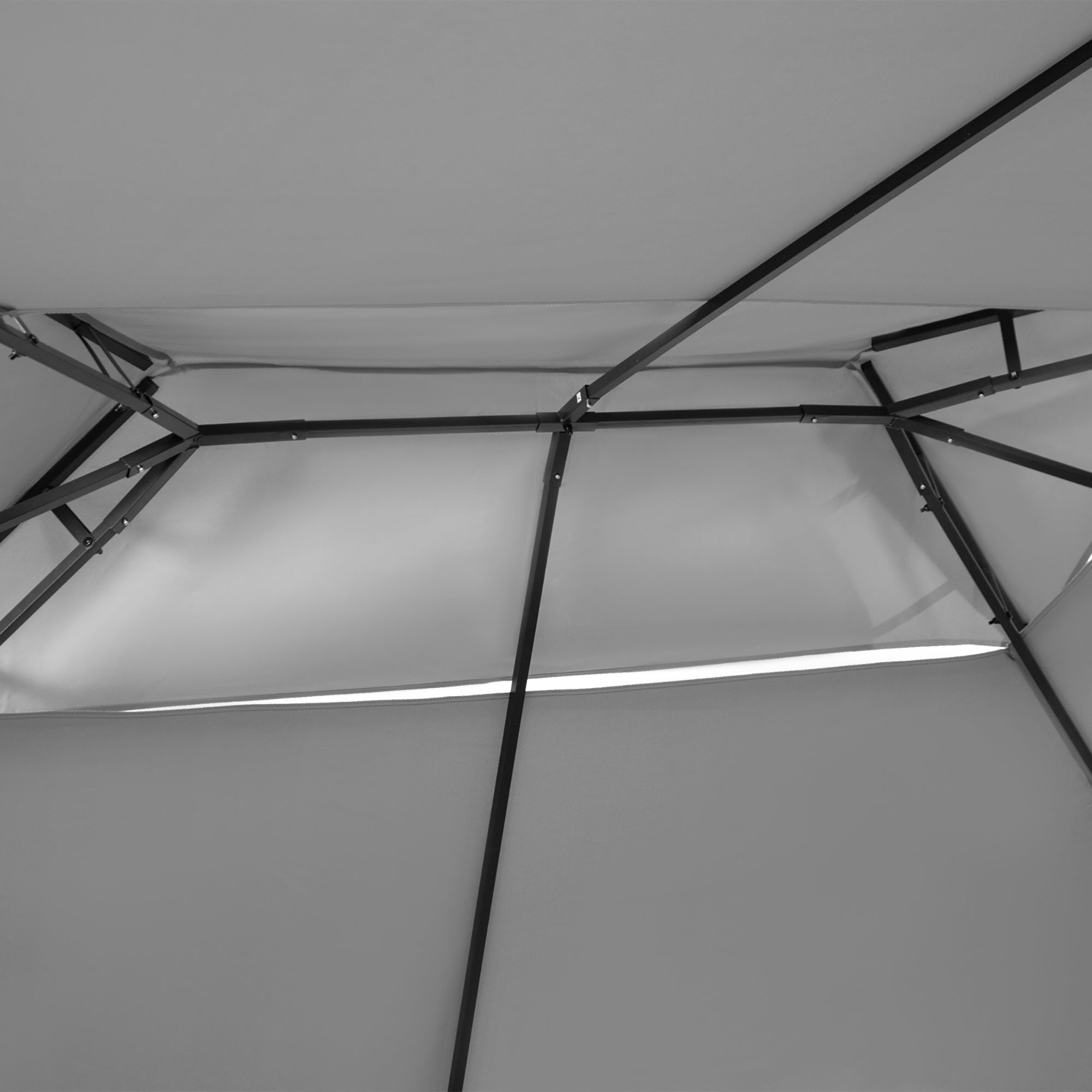 Outsunny Pavillon 3x4m Gartenpavillon mit 6 Seitenteilen Partyzelt Gartenzelt Festzelt mit Doppeldach Dunkelgrau