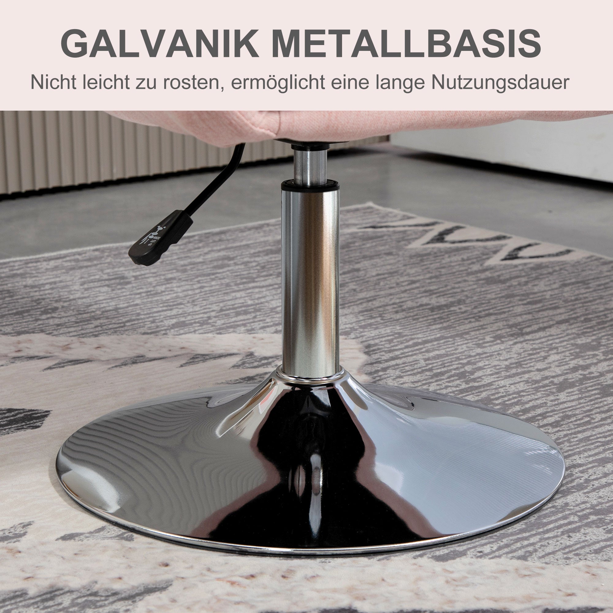 HOMCOM Drehstuhl, höhenverstellbarer Bürostuhl, Polyester, Metall, 60 x 60 x 79-91 cm, Dunkelgrau