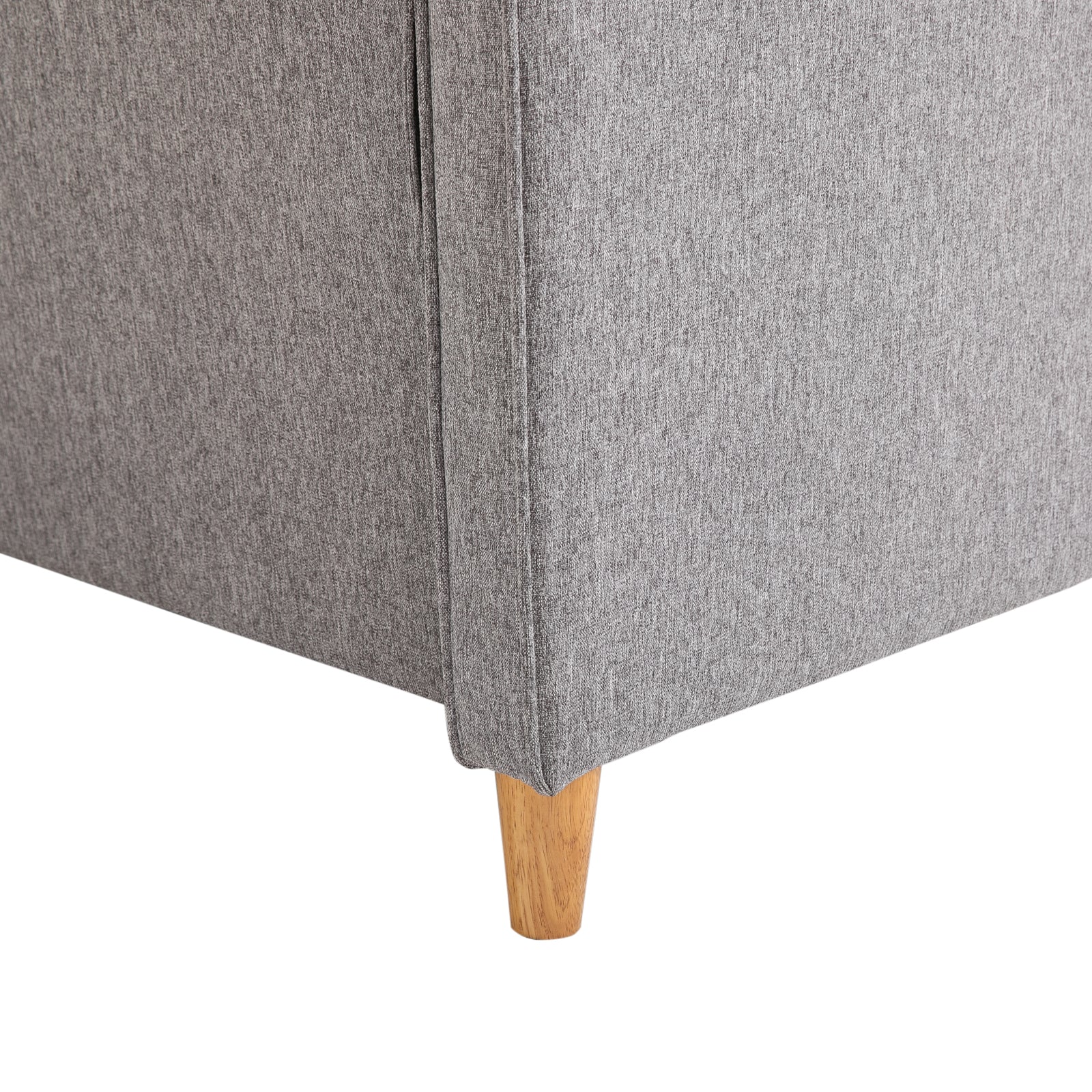 HOMCOM® Zweisitzer Sofa | Abnehmbare Kissen | Leinen, Schaumstoff, Kautschukholz | Hellgrau | 141 x 70 x 78 cm