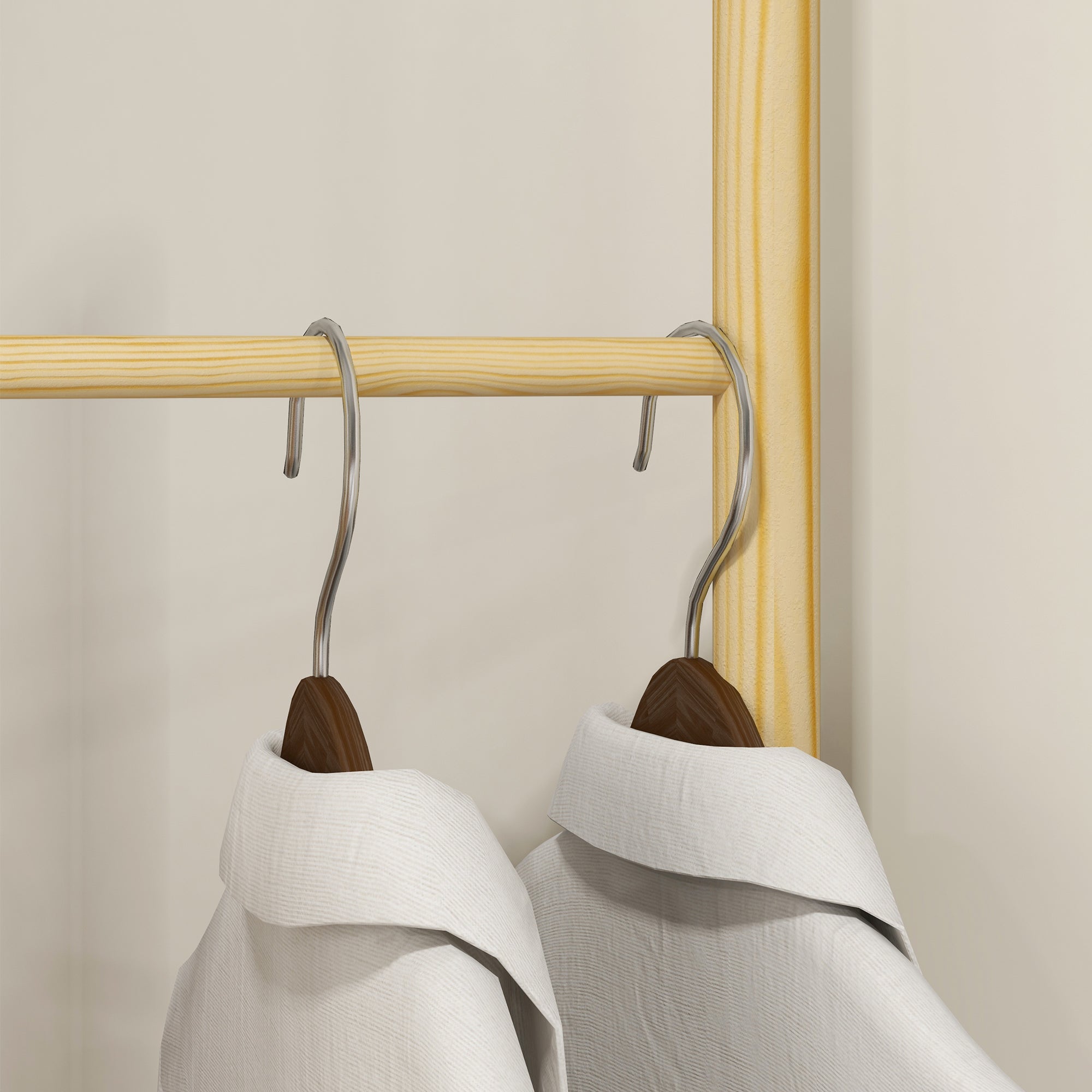 HOMCOM Kleiderständer, platzsparend, 5 kg Belastung, 62x52,5x160cm, Natur