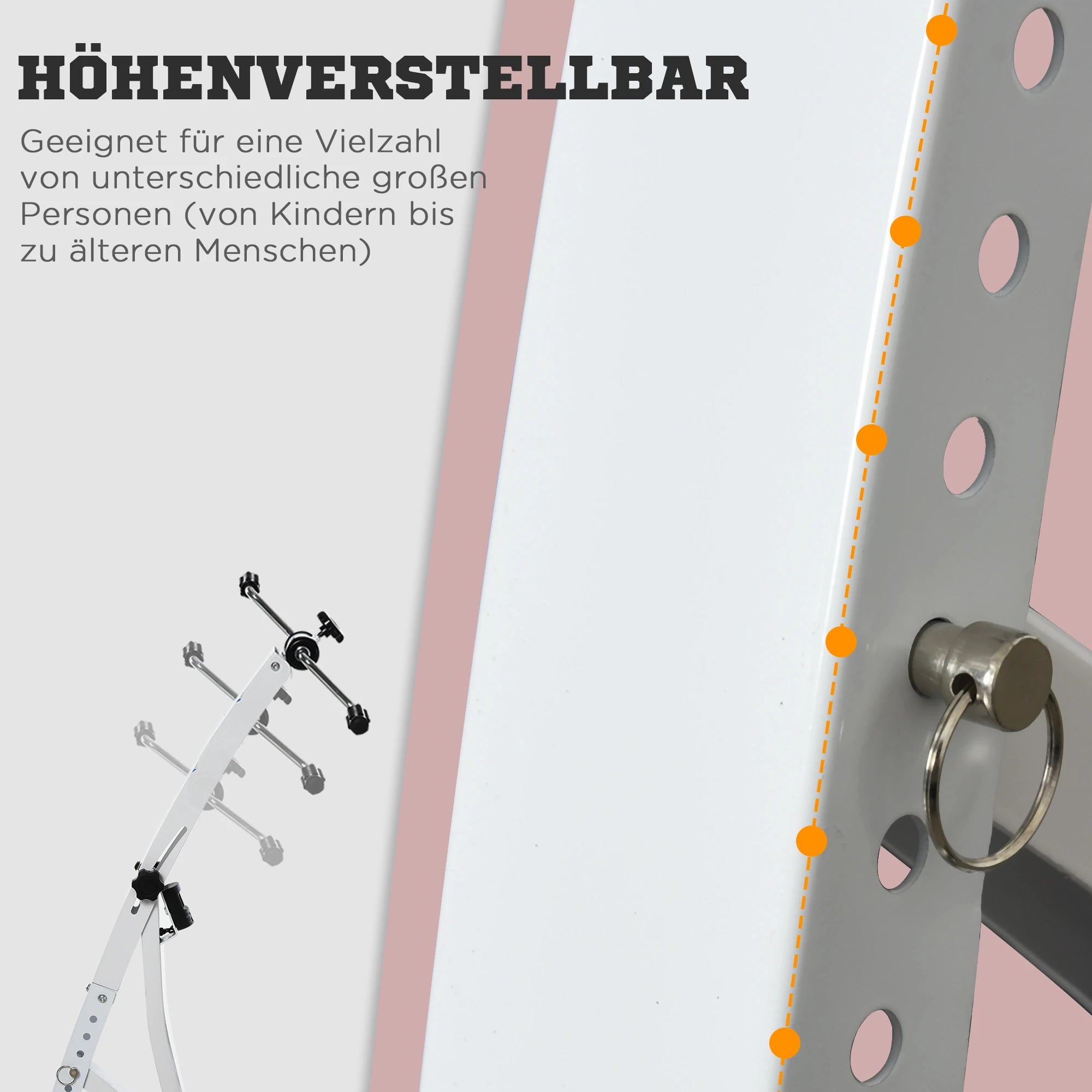 HOMCOM Bewegungstrainer Heimtrainer für Senioren LCD-Display Weiß