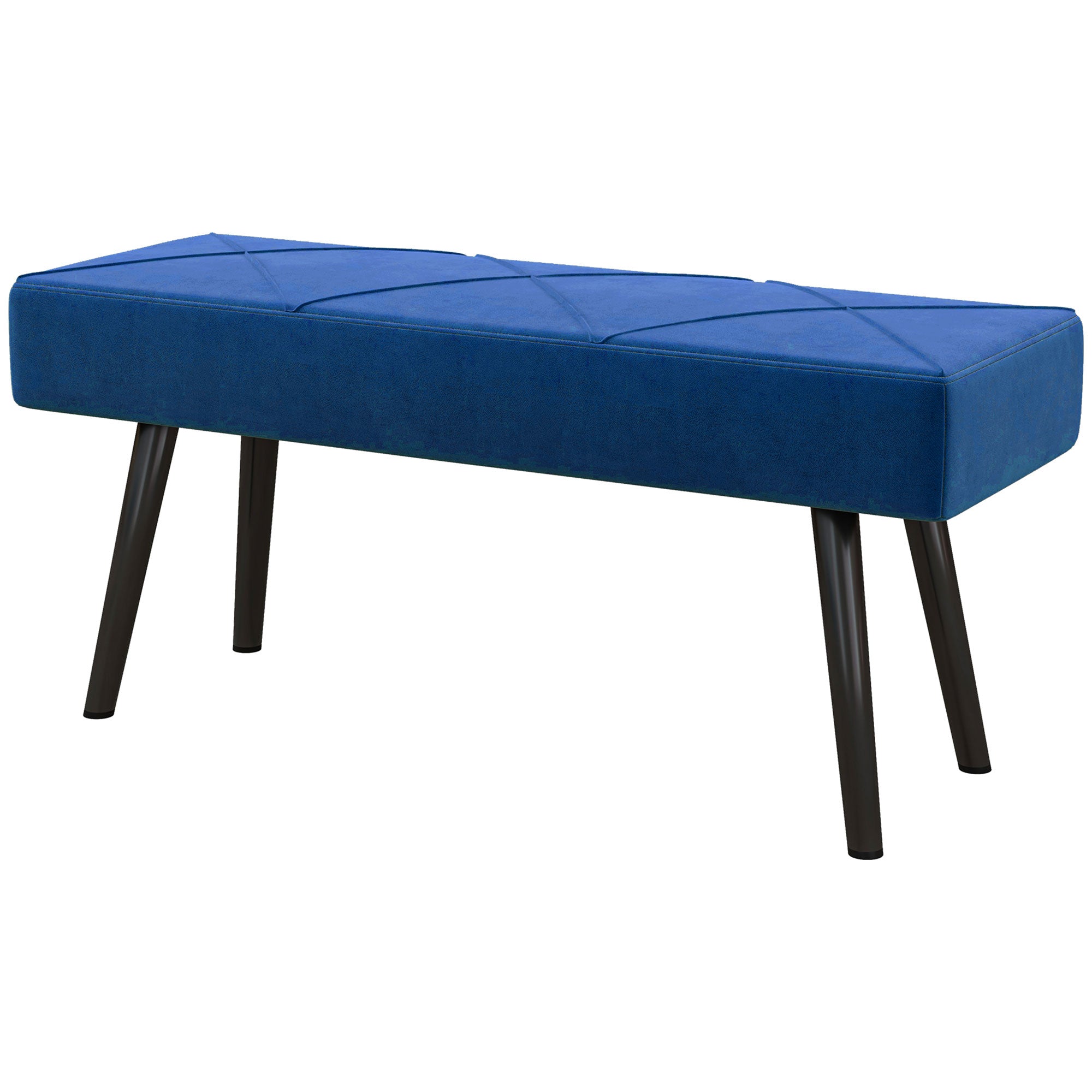 HOMCOM Sitzbank Polsterbank Bettbank, Samtoptik, 100 x 36 x 45 cm, Blau