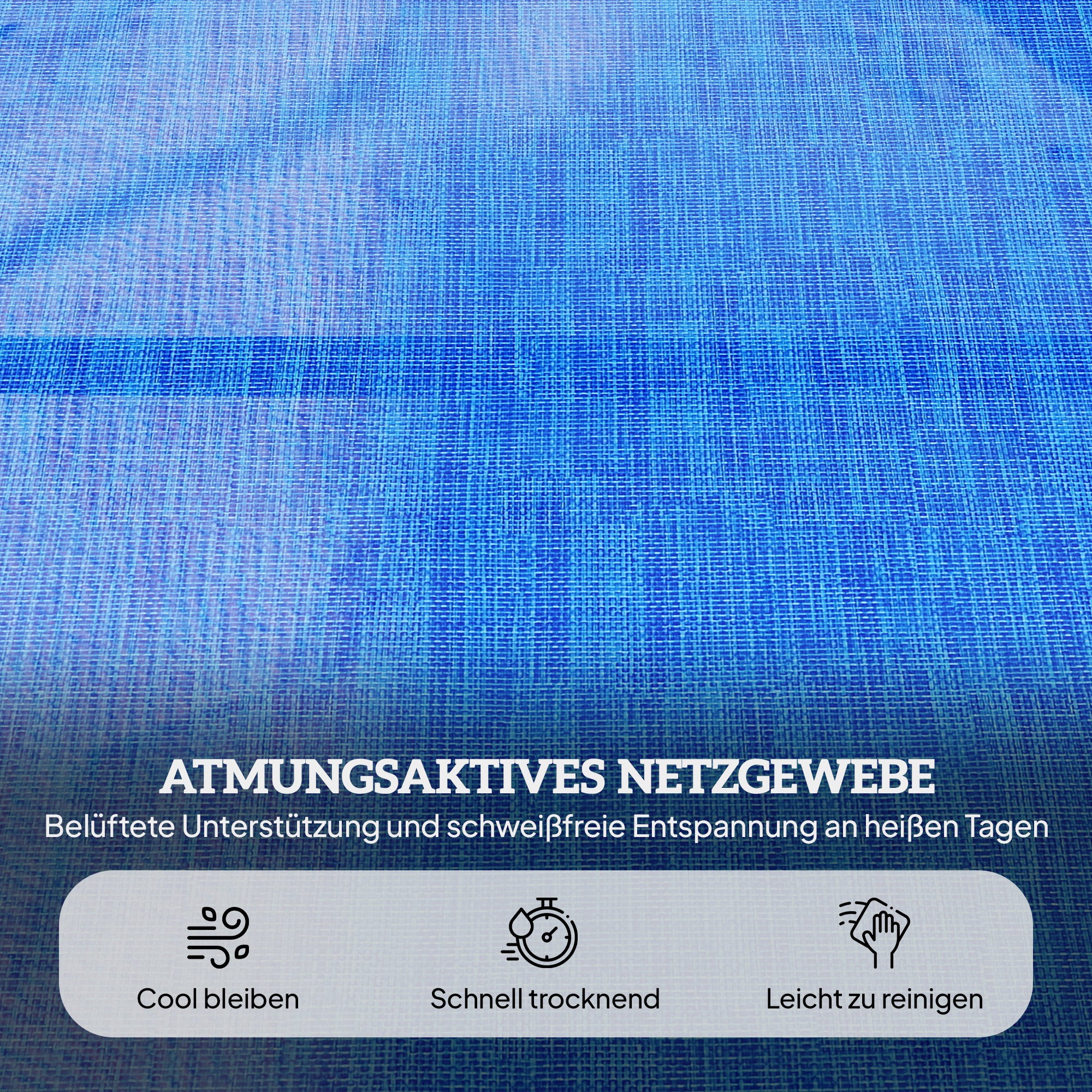 Outsunny Sonnenliege Gartenliegen Relaxliege, klappbar, wetterbeständig, 194 cm x 72 cm x 31 cm, Schwarz + Dunkelblau