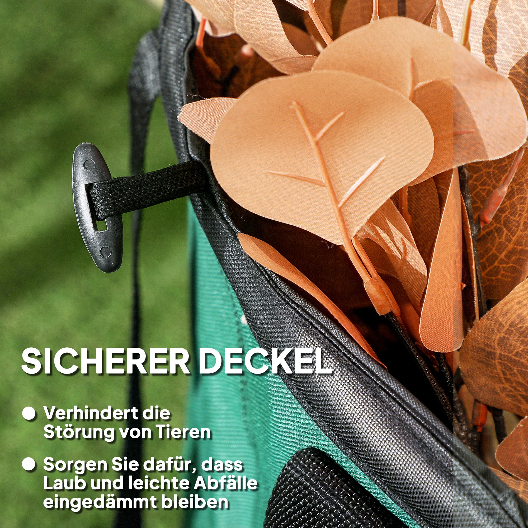 Outsunny Gartensack 4x86L wasserdicht Gartenabfallsack mit Trageschlaufen Griffe, stabil robust Laubsack Grün