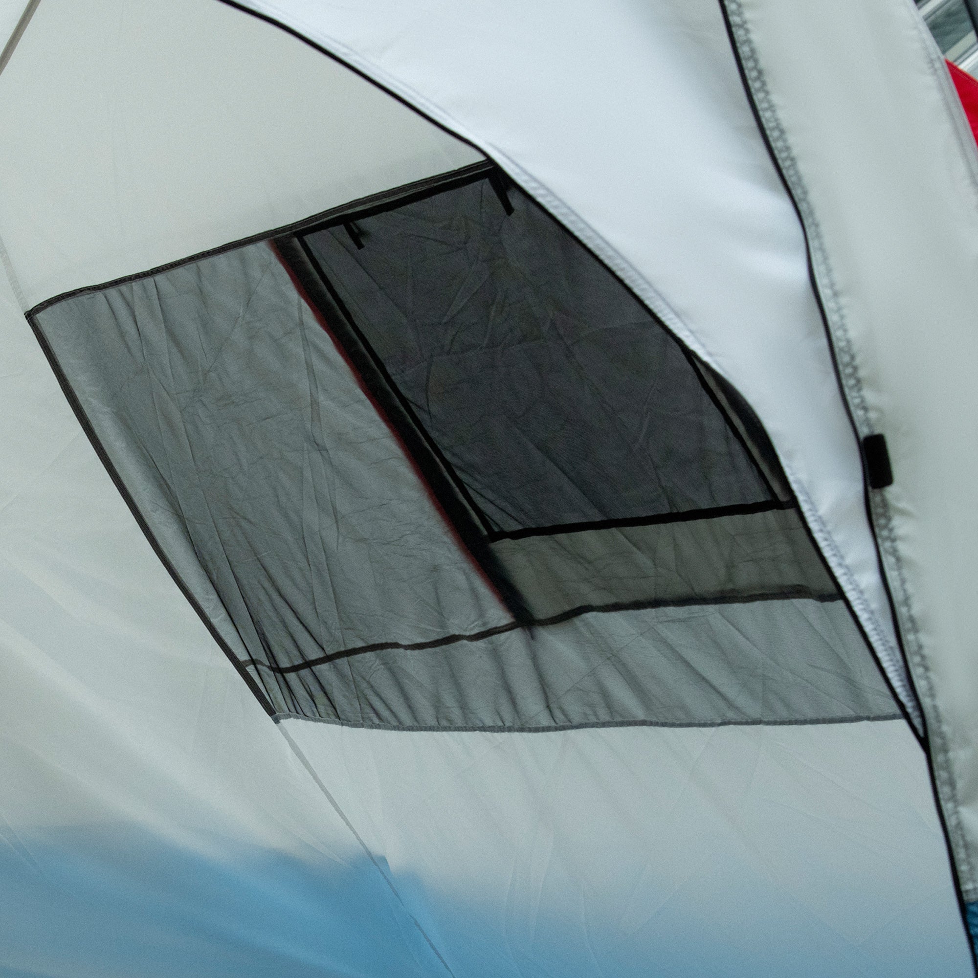 Outsunny Campingzelt, für 6-8 Personen, zwei Räume, Lampenhaken, mit Tragetasche, Blau, 5,10x2,40x1,80m