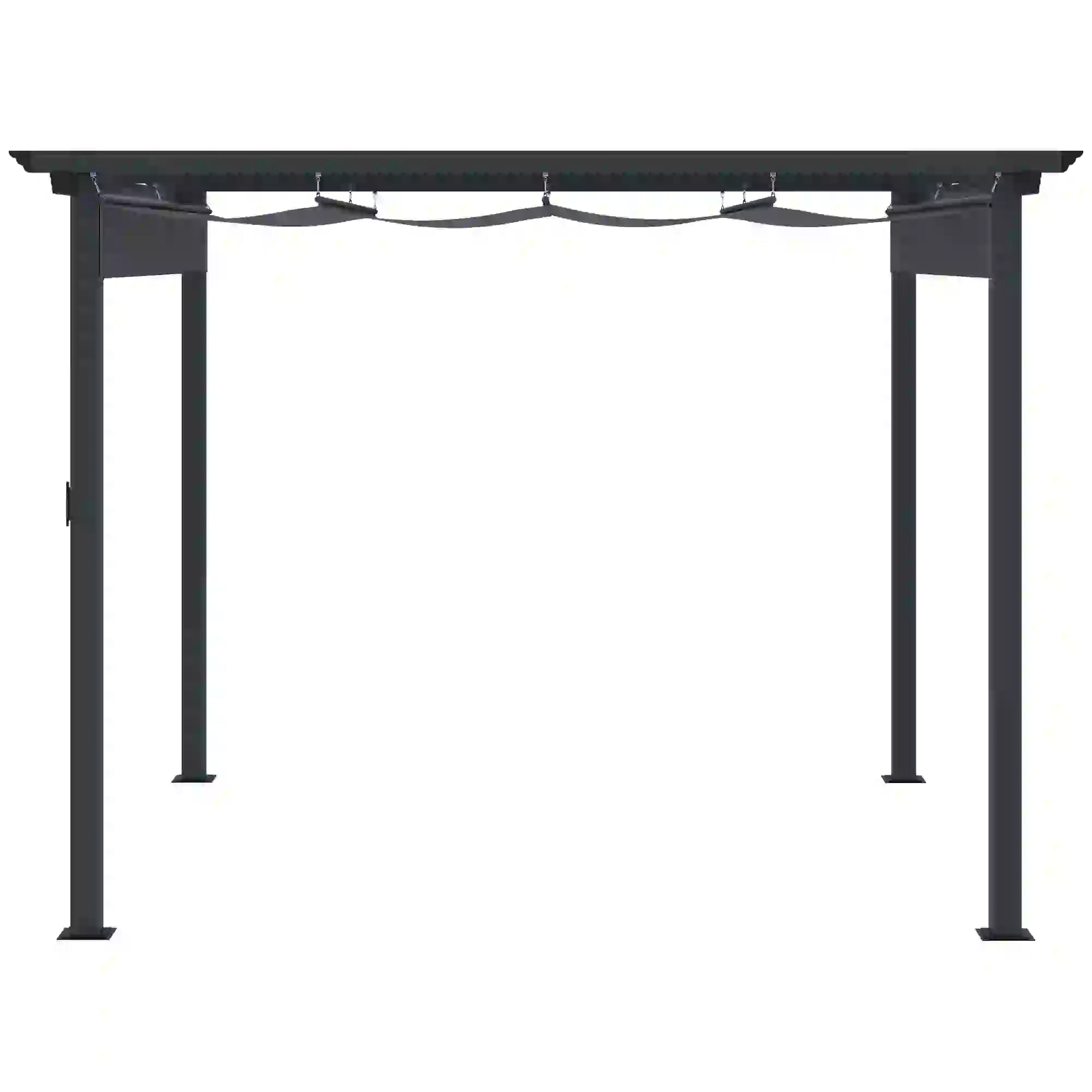 Outsunny Pergola 2,95x2,95?m mit Schiebedach Grau