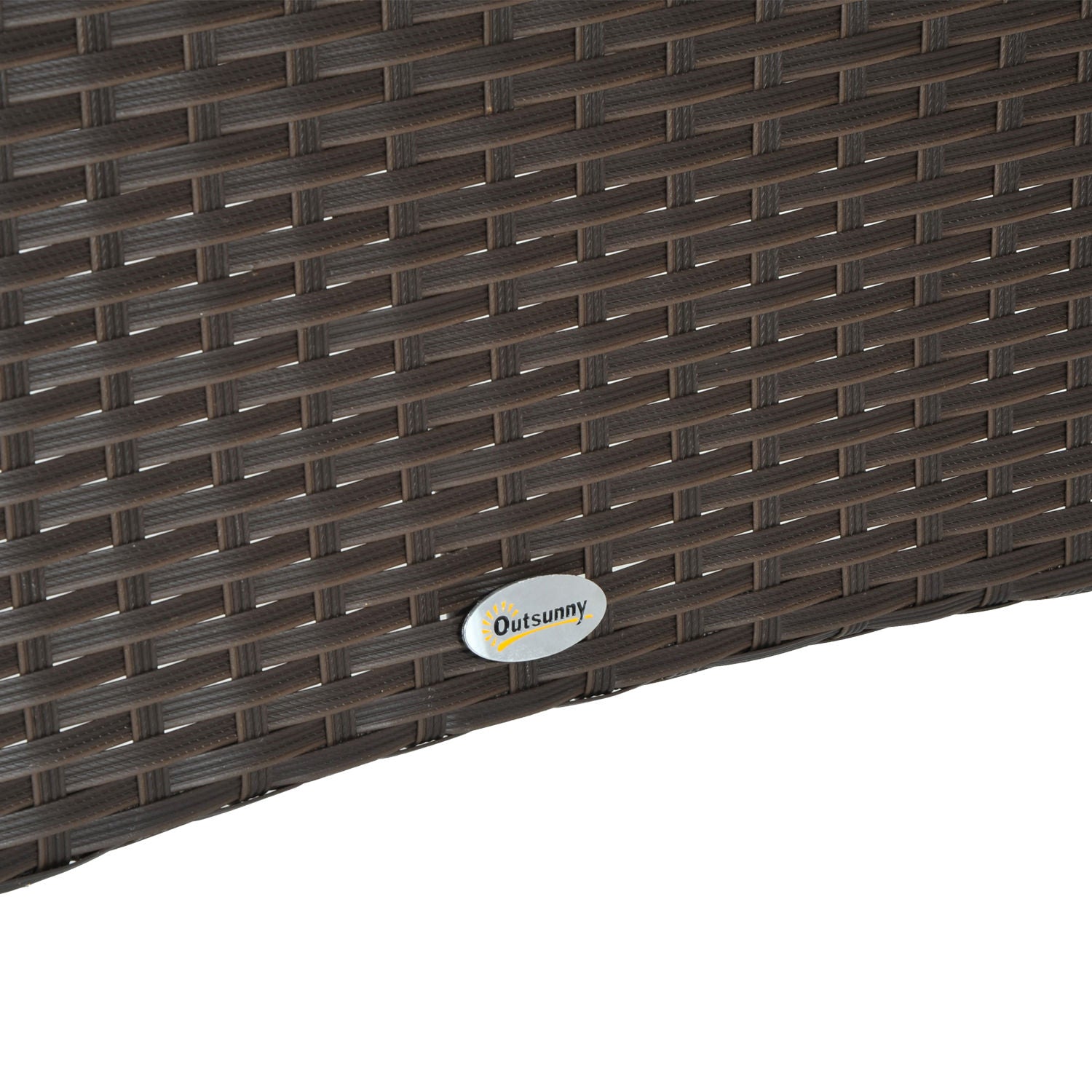 Outsunny Gartentisch Glastisch Esstisch Gartenmöbel Tisch, Polyrattan+Sicherheitsglas, Braun+Schwarz, 150x85x74cm