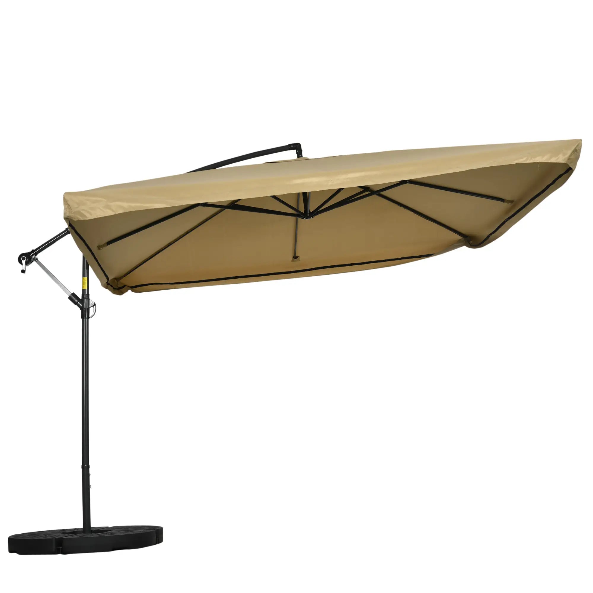 Outsunny Ampelschirm Gartenschirm mit Moskitonetz Handkurbel