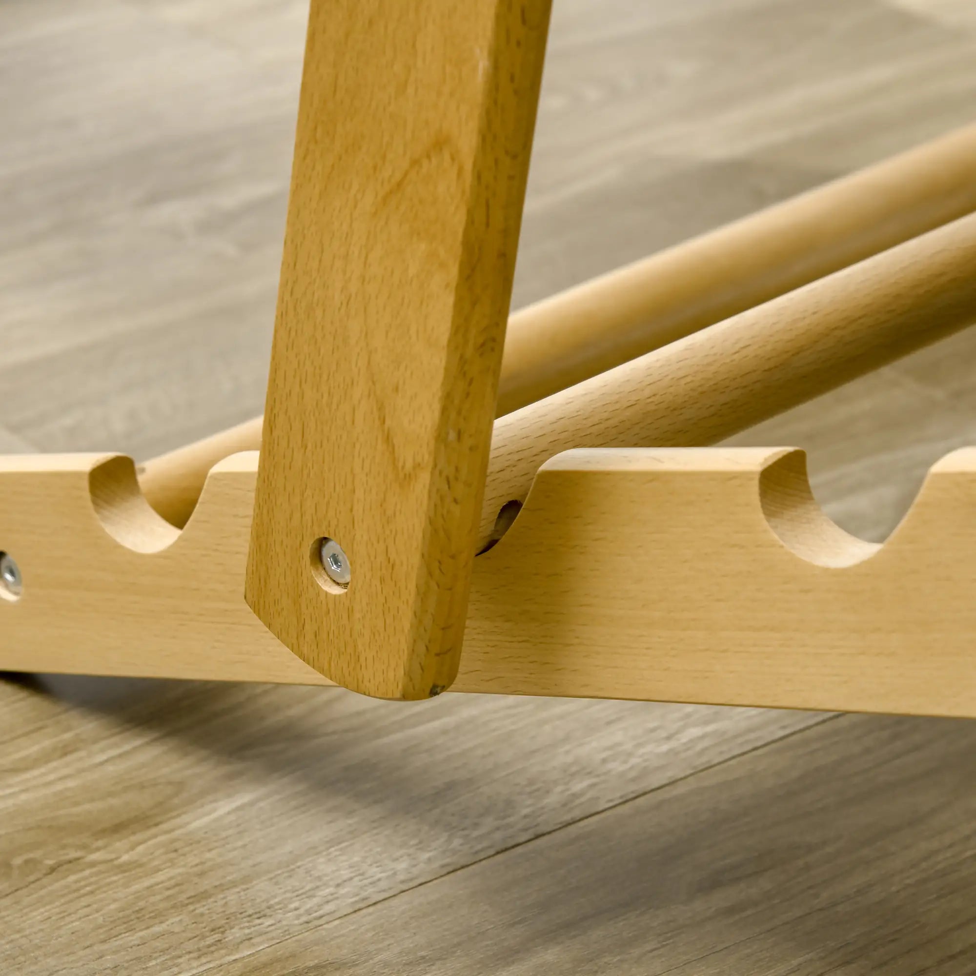 HOMCOM Klappbarer Relaxsessel aus Buchenholz, Braun