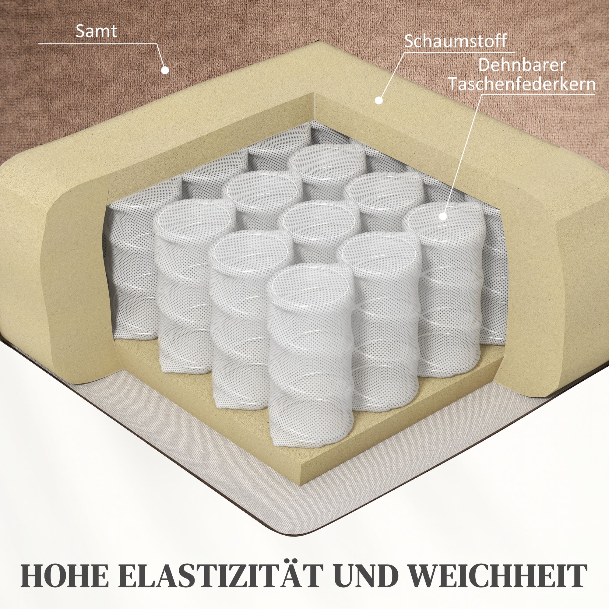 HOMCOM Aufstehsessel mit Massagefunktion, 90x93x110cm, Braun