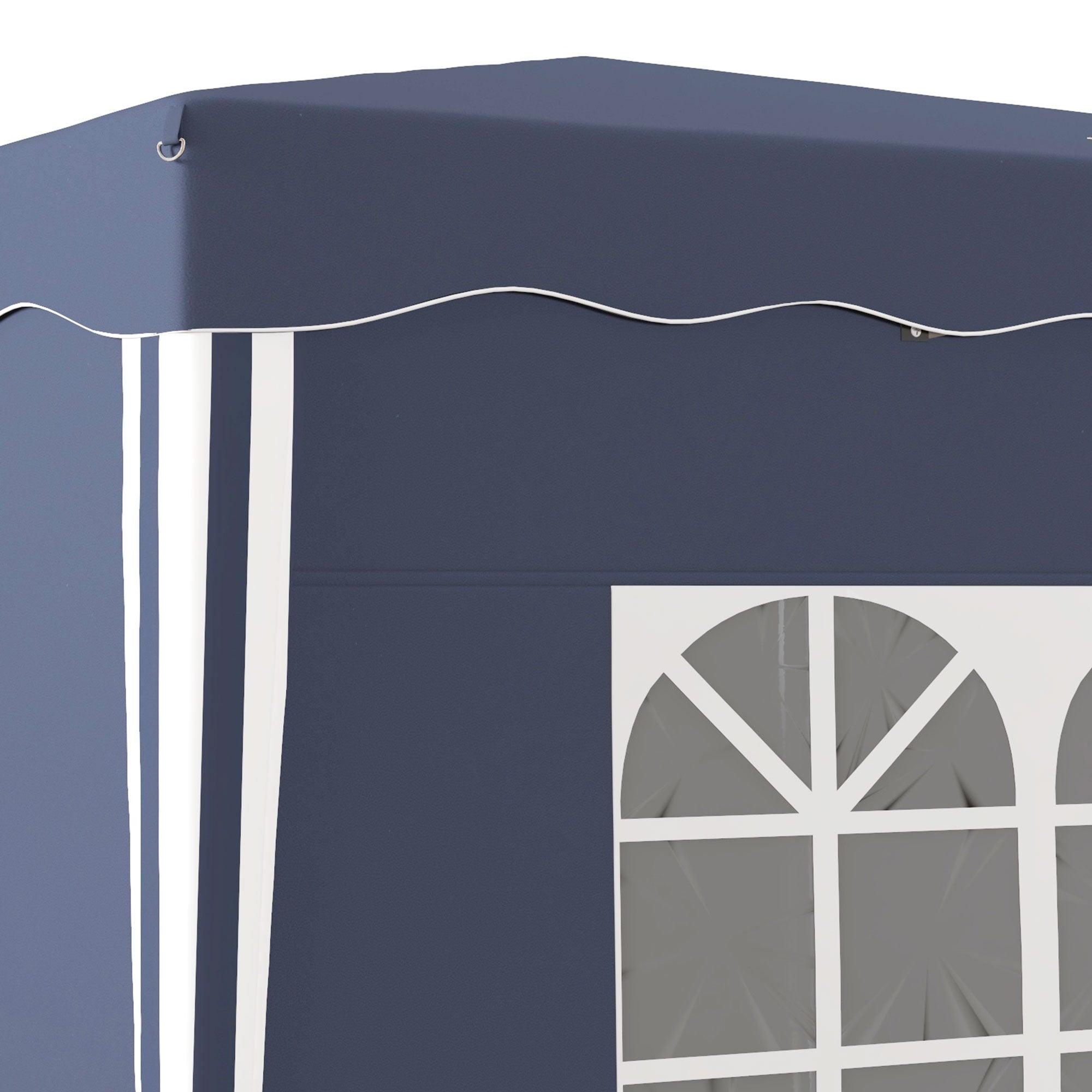 Outsunny Faltpavillon, Gartenpavillon, höhenverstellbar, 2 große Fenster, Tragetasche, Metallgestell, 3x3m, Blau