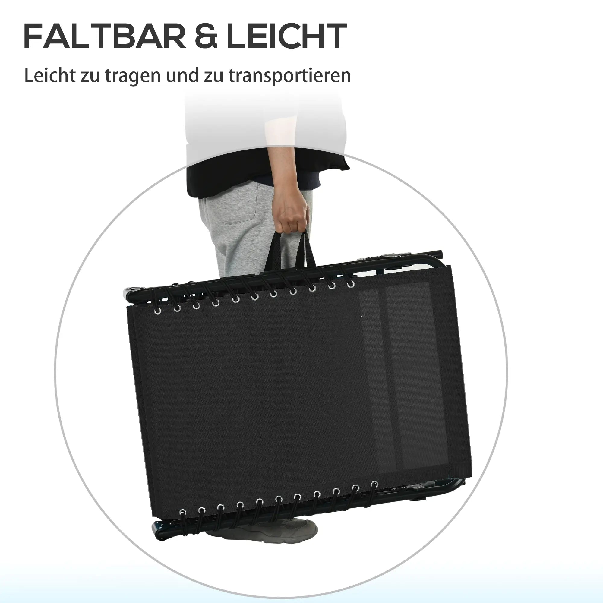 Outsunny Sonnenliege klappbar mit 4-fach verstellbarer Rückenlehne, Schwarz