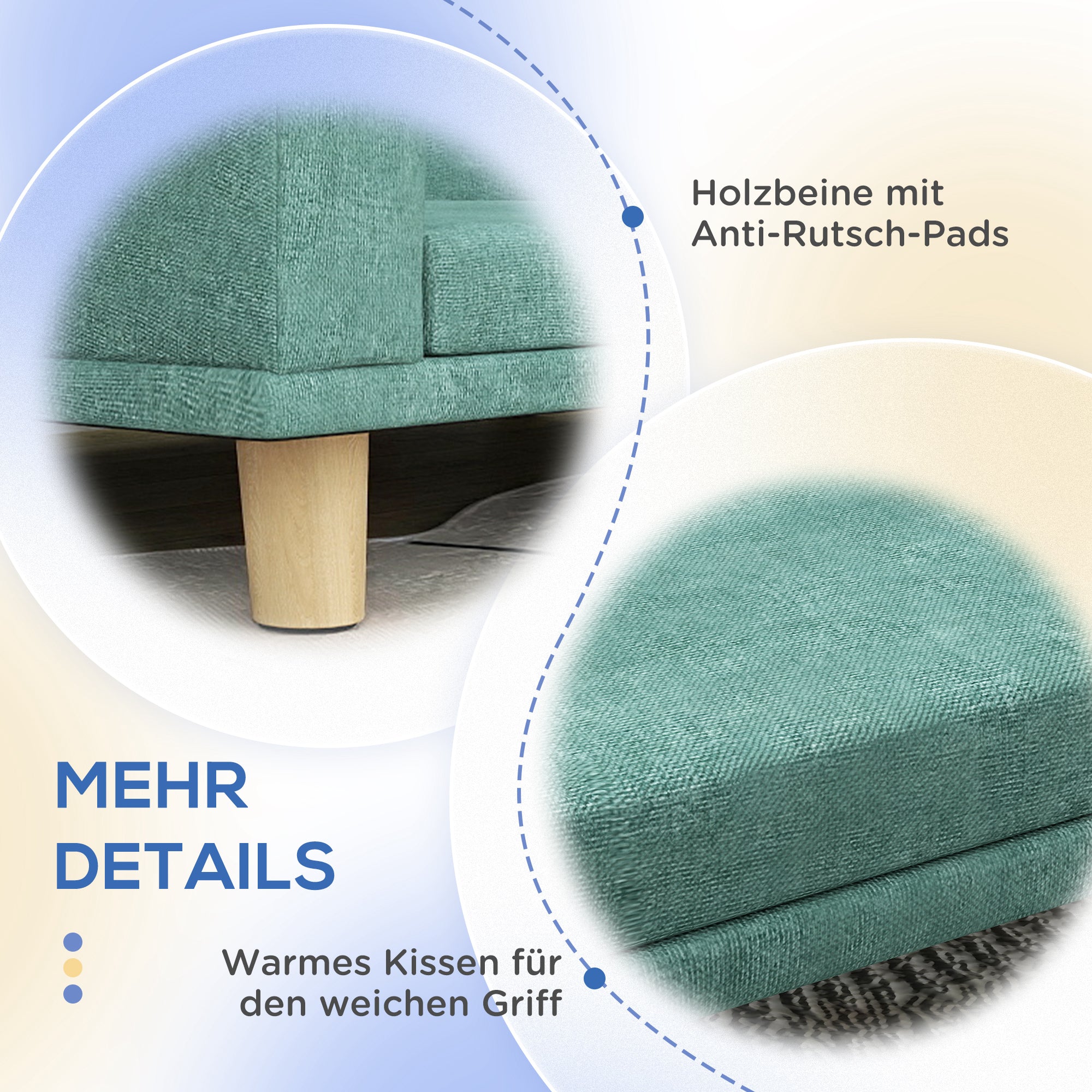 PawHut Hundebett Hundesofa Haustiersofa, Eukolyptusholz, 98 x 67 x 25 cm, Grün