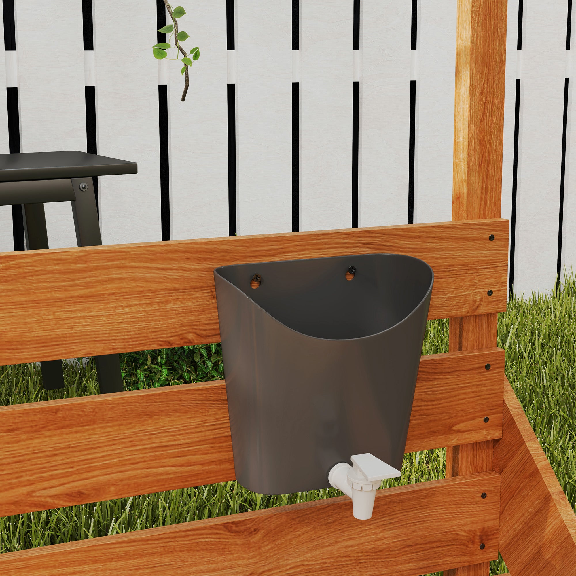 Outsunny Sandkasten mit Sonnendach Piratenschiff, inkl. Kinderküchenspielset, Massivholz, 180 x 103 x 144,5 cm, Grün