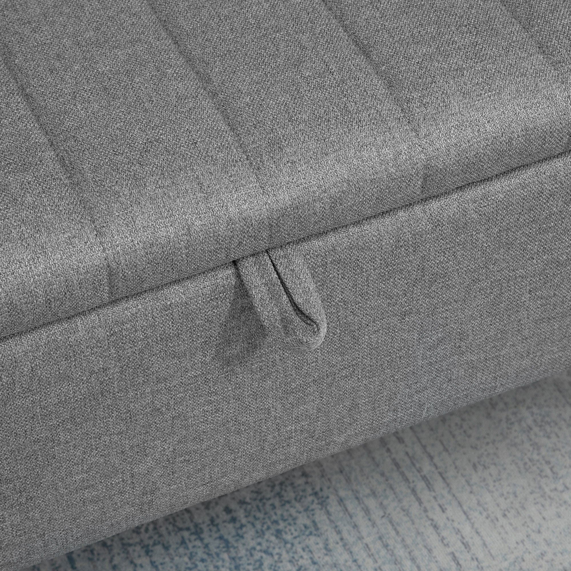 HOMCOM Sitzbank mit Stauraum Polsterbank mit Leinenoptik, Sitztruhe mit Stahlbeine 102 x 40 x 44 cm, Grau