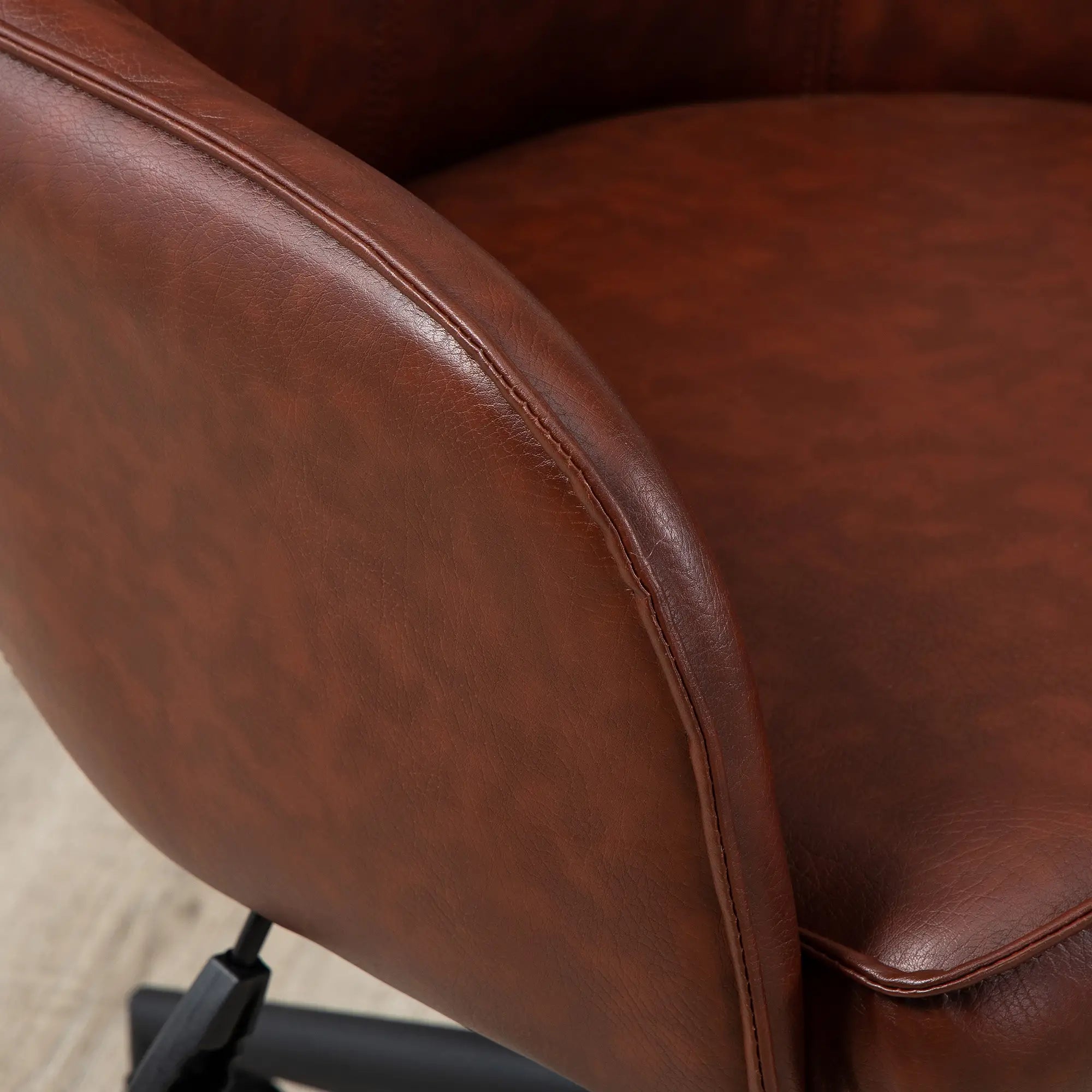 Vinsetto Bürostuhl, höhenverstellbar, Drehfunktion, 58,5 cm x 62 cm x 91 cm, Braun