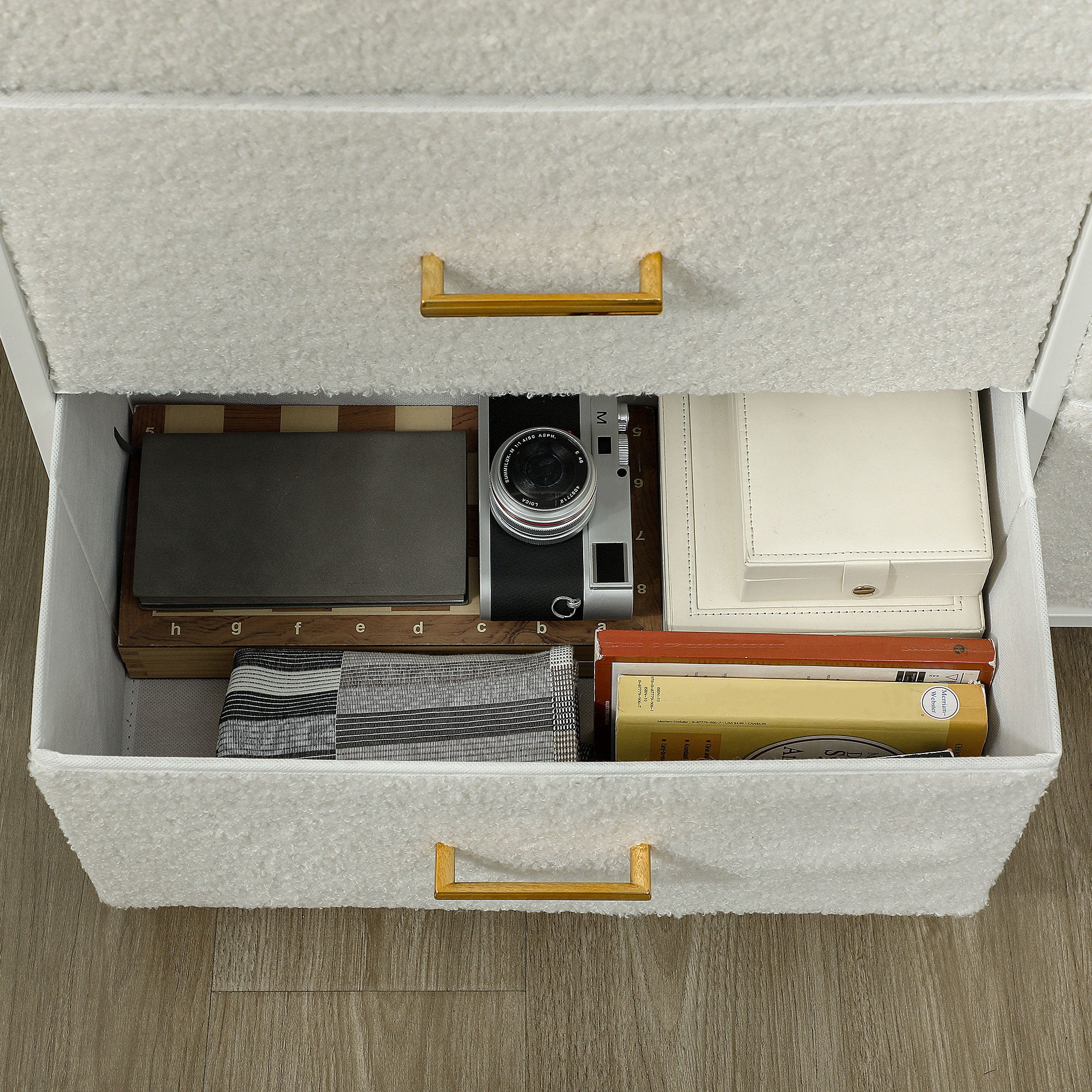 HOMCOM Stoffkommode, 9 Schubladen, Stahlrahmen, elegant, vielseitig, Weiß