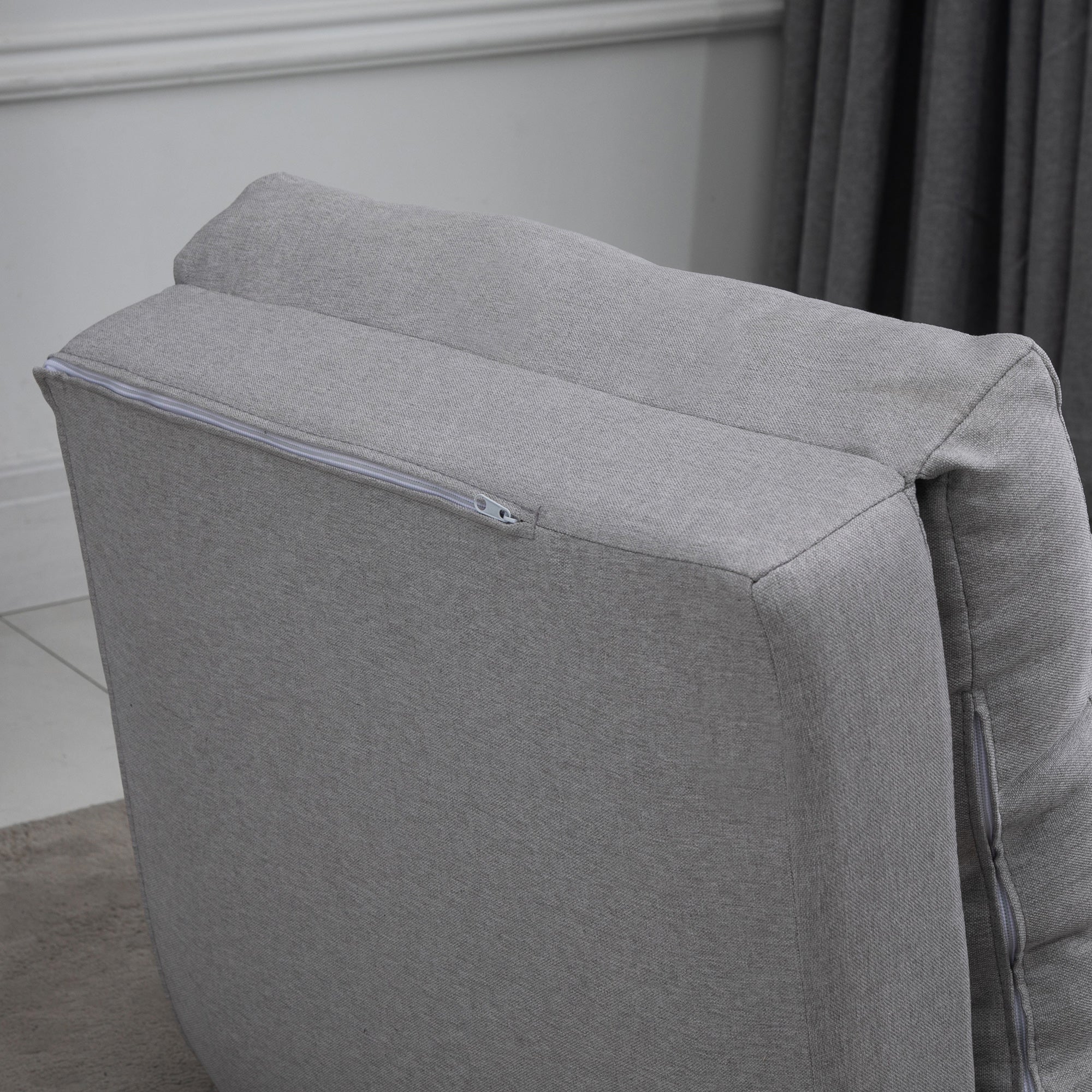 HOMCOM Bodensessel Klappmatratze Schlafmatte, 2-in-1-Design, abnehmbares Kissen, 60 x 80 x 56 cm, Grau