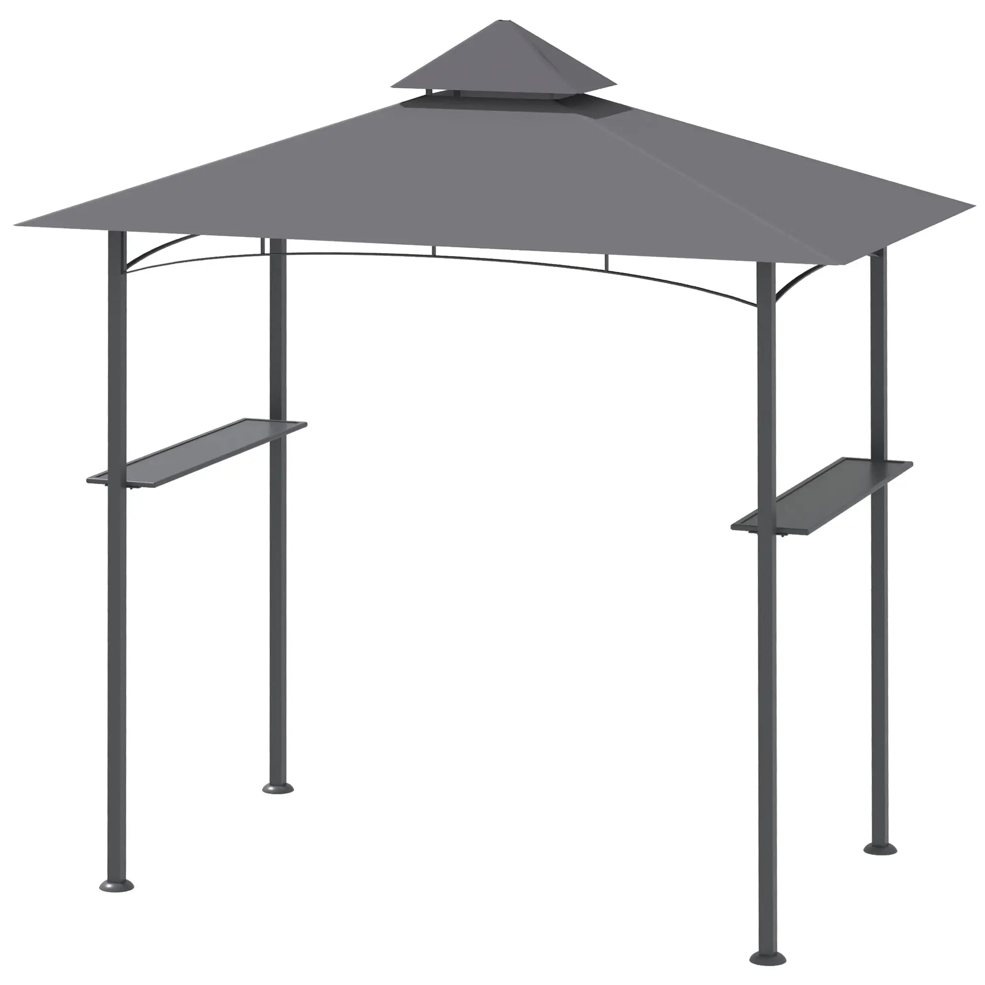 Outsunny Grillpavillon 245x148 cm mit Doppeldach Grau