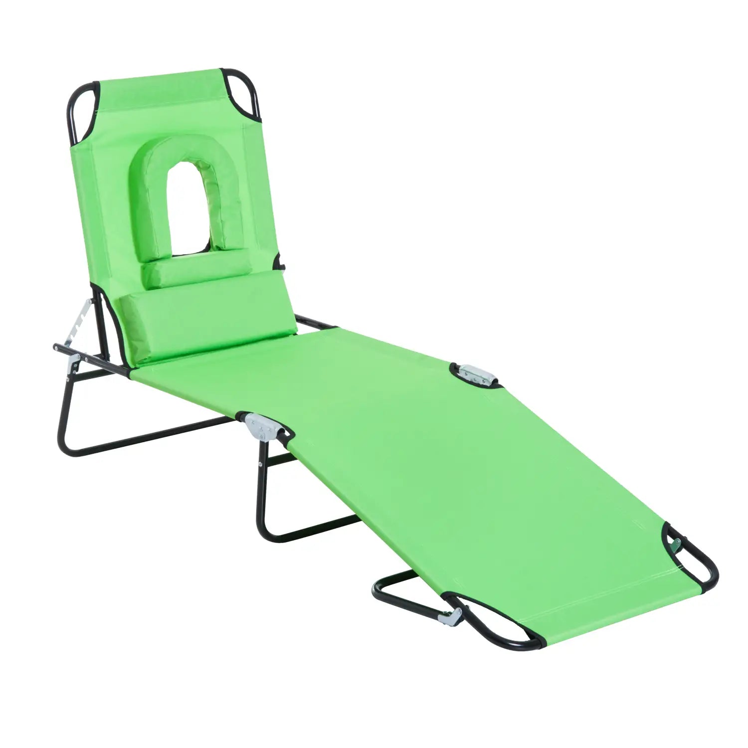 Outsunny Sonnenliege klappbar mit Lesefenster Grün