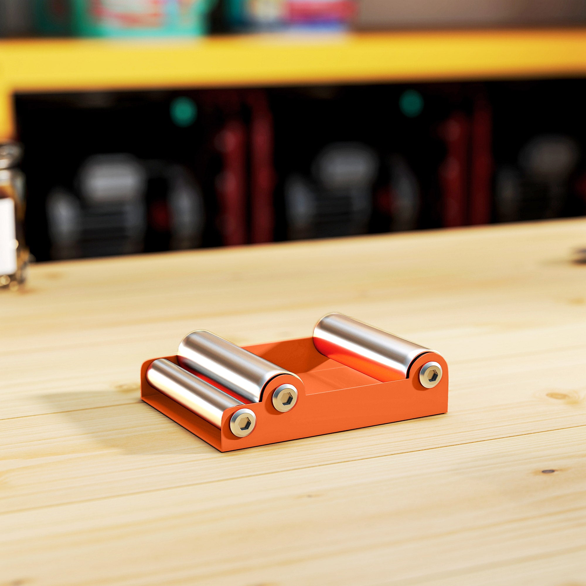 HOMCOM Motorrad Reinigungsständer Rollenständer Rad Drehhilfe Fahrrad <485 lb & Reifenbreite <180 mm Orange