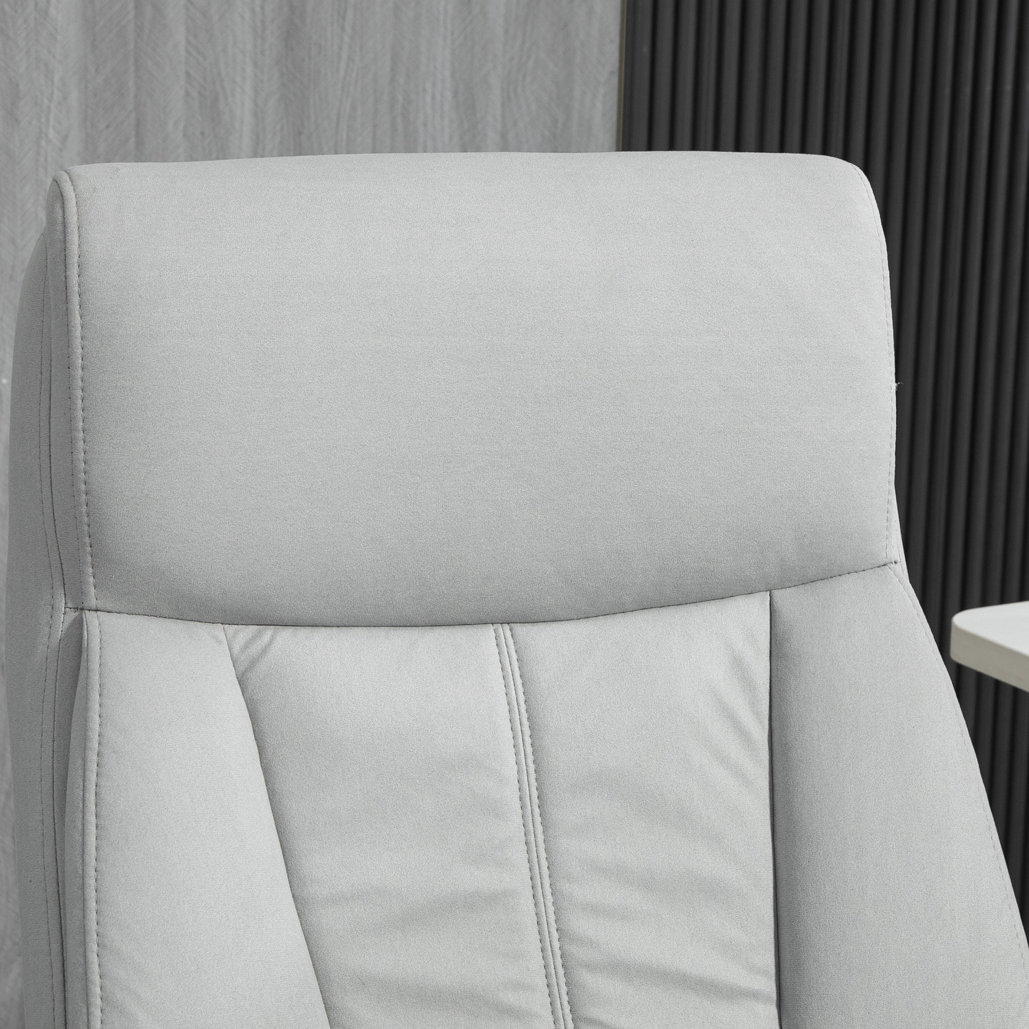 Vinsetto Bürostuhl mit Massagefunktion & Heizfunktion, Fußstütze, bis 120 kg, Grau