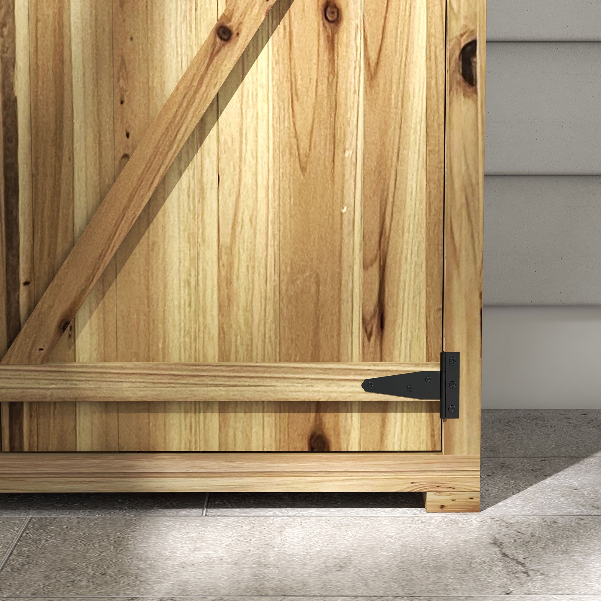 Outsunny Gartenhaus Gartenschuppen Gartenschrank, wetterbeständig, vintage Design, 102 cm x 54 cm x 177 cm, Natur