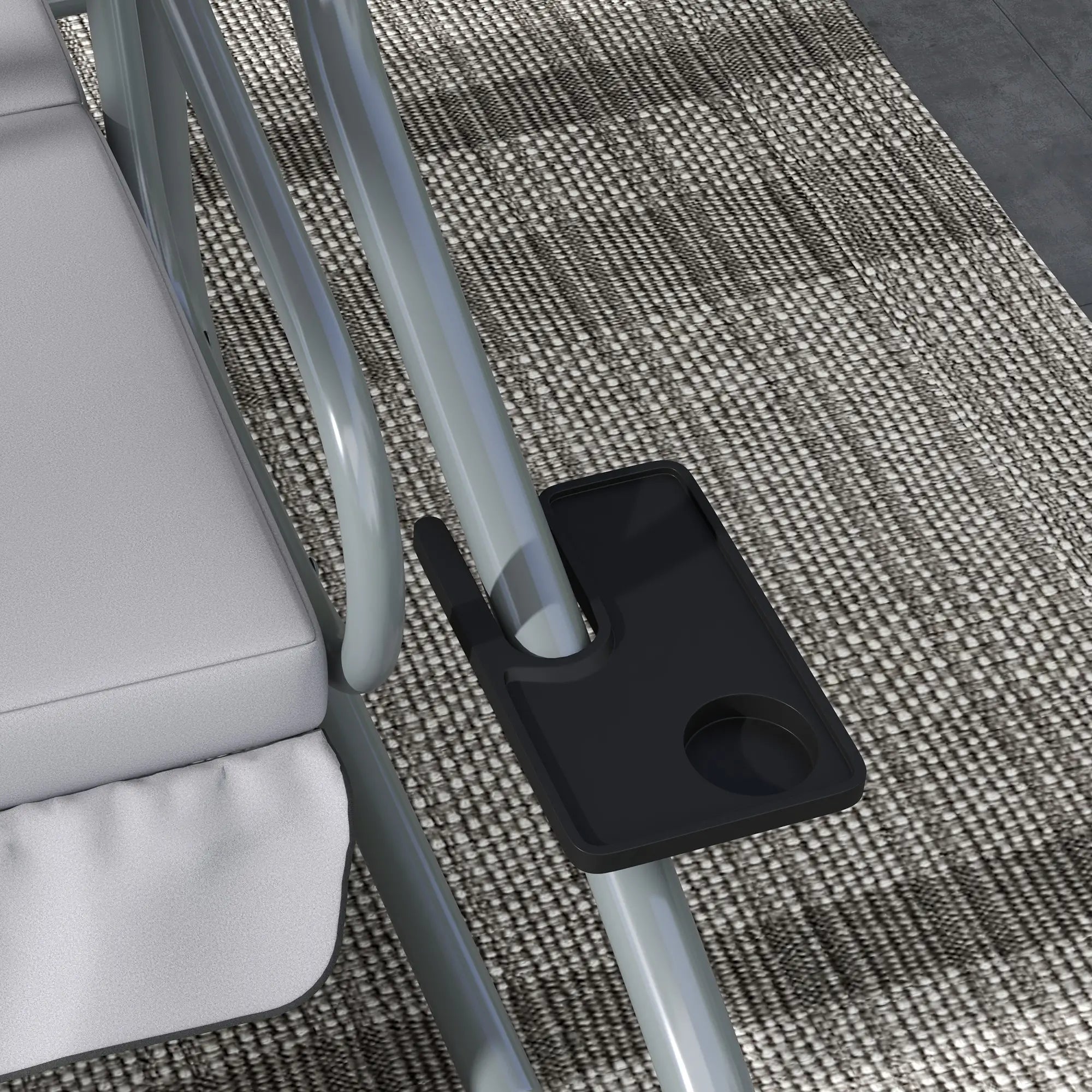 Outsunny 2-in-1 Hollywoodschaukel mit Liegefunktion, verstellbares Dach, bis 340 kg, Stahl, 200x120x164 cm, Grau