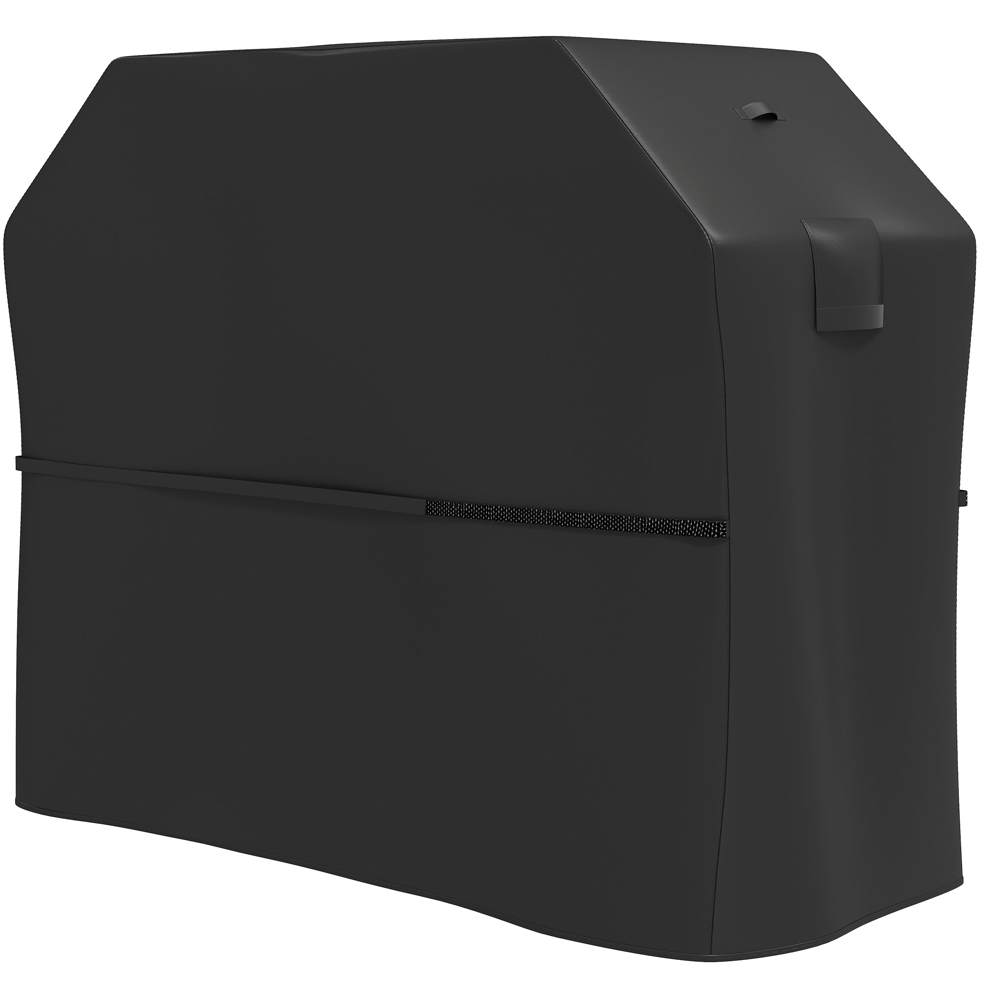 Outsunny Grillabdeckung BBQ Abdeckung Abdeckhaube mit Klettverschlüssen Schwarz, 147 x 61 x 122cm
