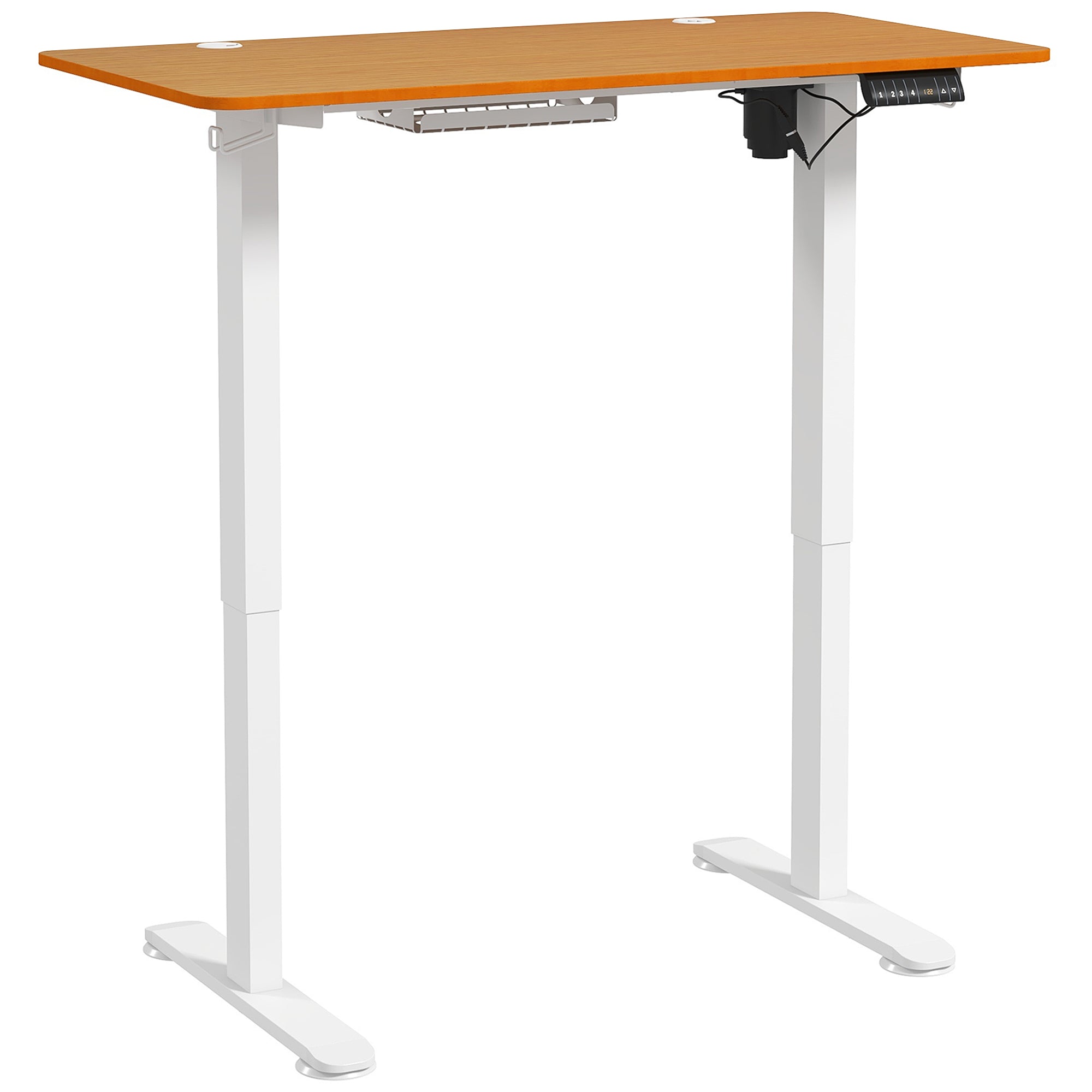 Vinsetto Stehschreibtisch, höhenverstellbar, 120x60x72-116cm, Natur/Weiß