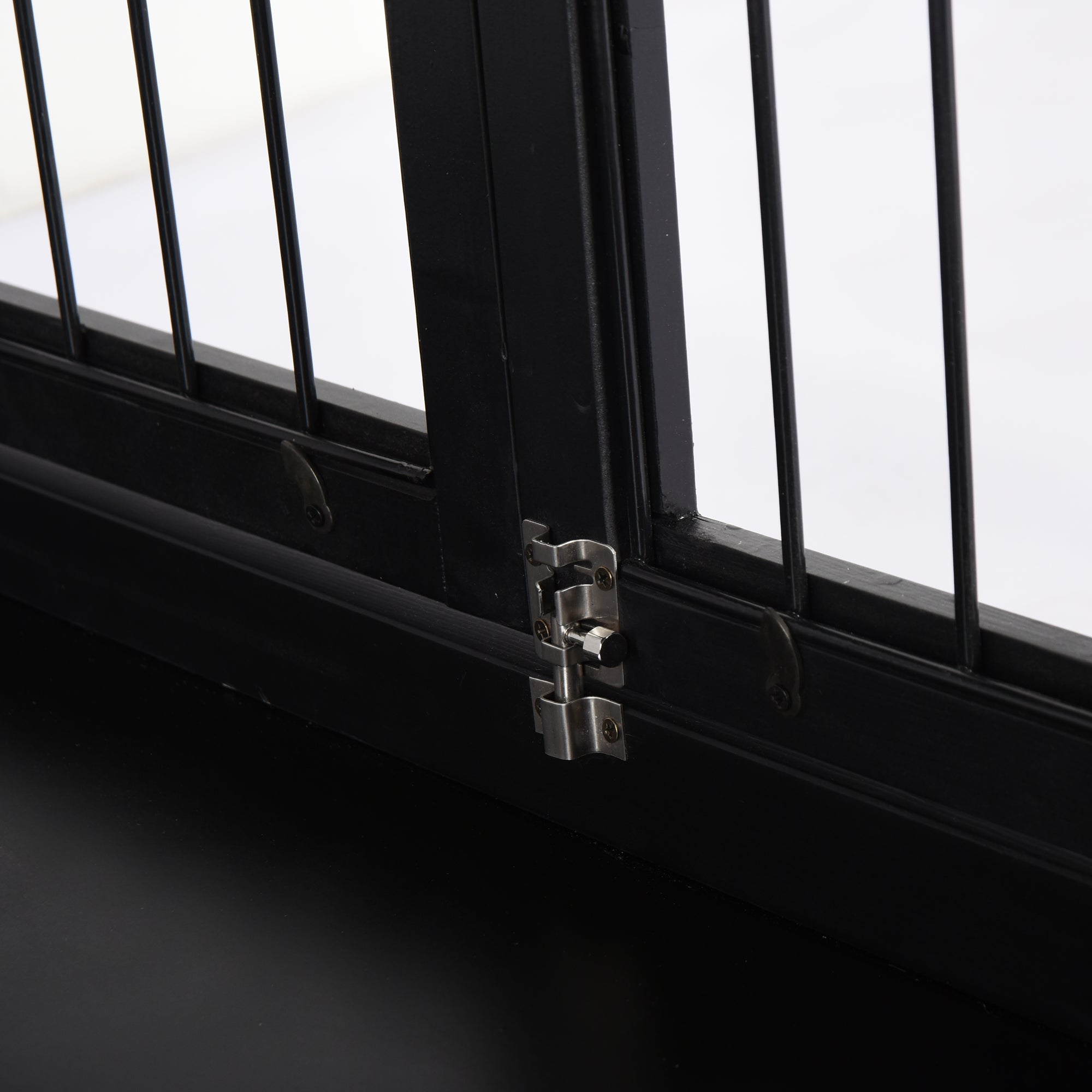 PawHut Transportbox für Hunde 58,5 cm x 81 cm x 66 cm Türen, MDF-Holz Eisen, 58, 5 cm x 81 cm x 66 cm, Schwarz