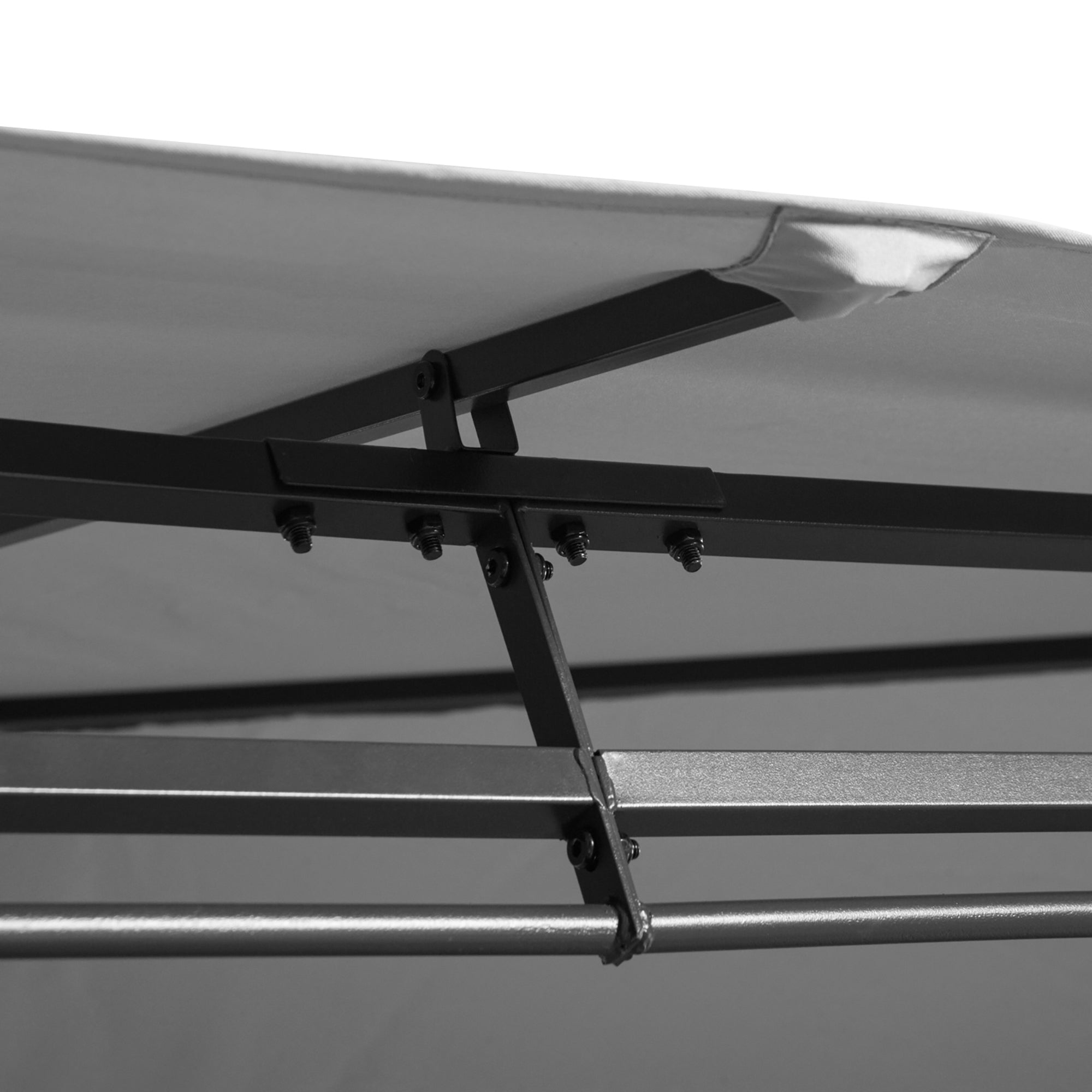 Outsunny Pavillon 3x4m Gartenpavillon mit 6 Seitenteilen Partyzelt Gartenzelt Festzelt mit Doppeldach Dunkelgrau