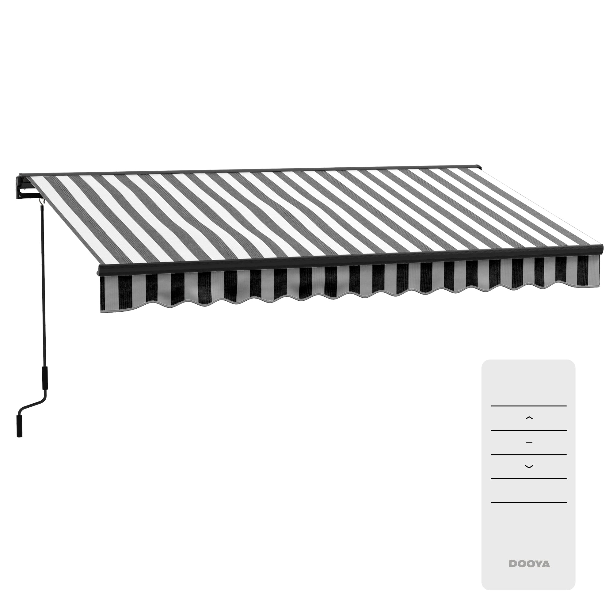 Outsunny Sonnenmarkise Markise Terrassenmarkise, wetterbeständig, 1 Handkurbel, 395 x 250 x 150 cm, Grau + Weiß