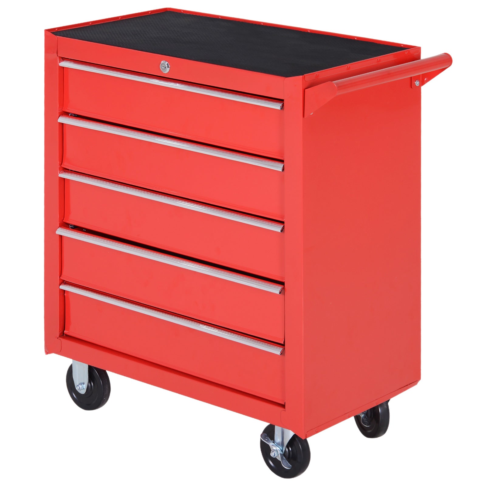DURHAND Rollschrank, Werkzeugschrank für Garage, Schuppen, Stahl, 69L x 33B x 75H cm, Rot