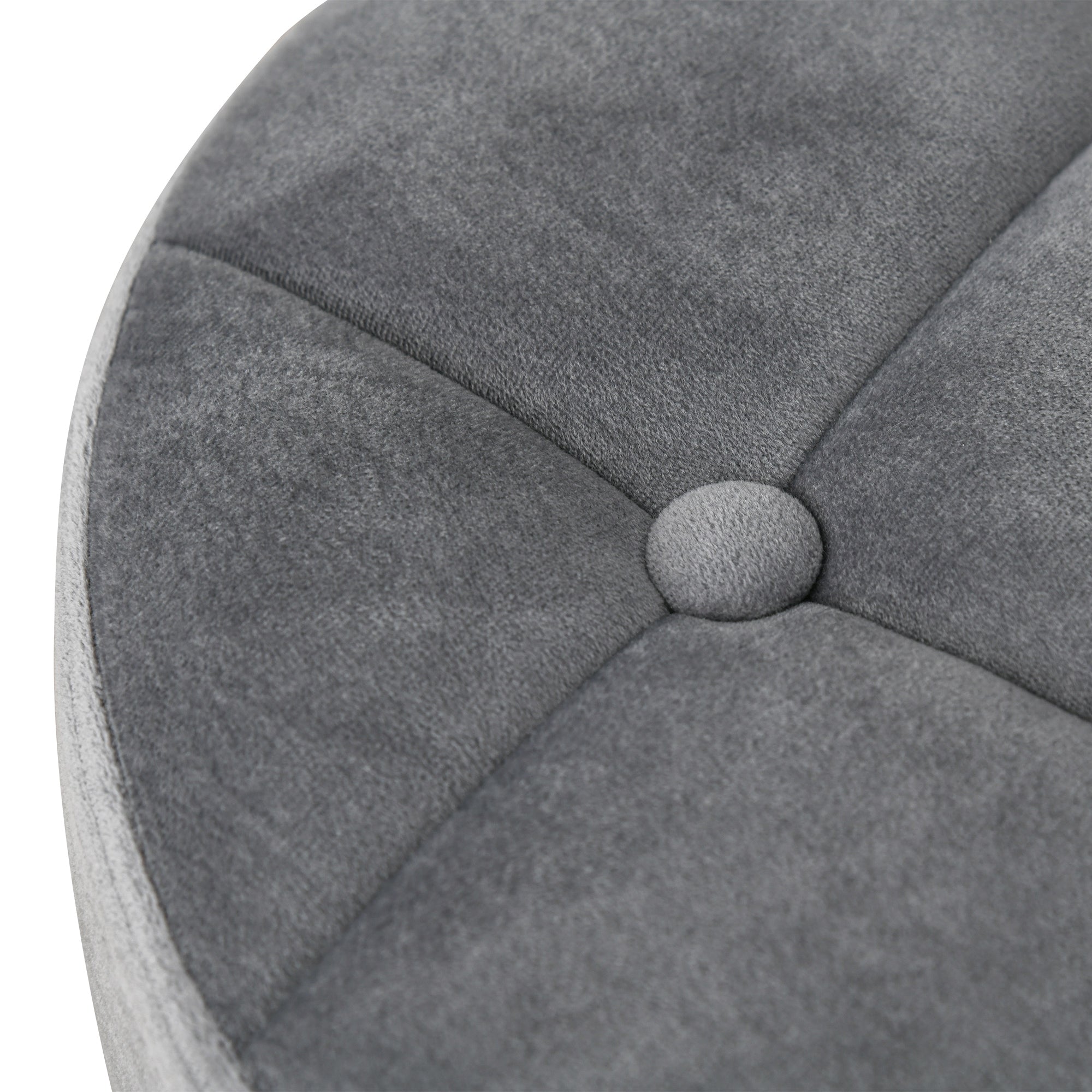 HOMCOM Salonstuhl mit Rädern Rollhocker höhenverstellbar drehbar Salon Hocker Samt-Touch Schaumstoff Chrom-Basis Hellgrau 35 x 35 x 49-61 cm