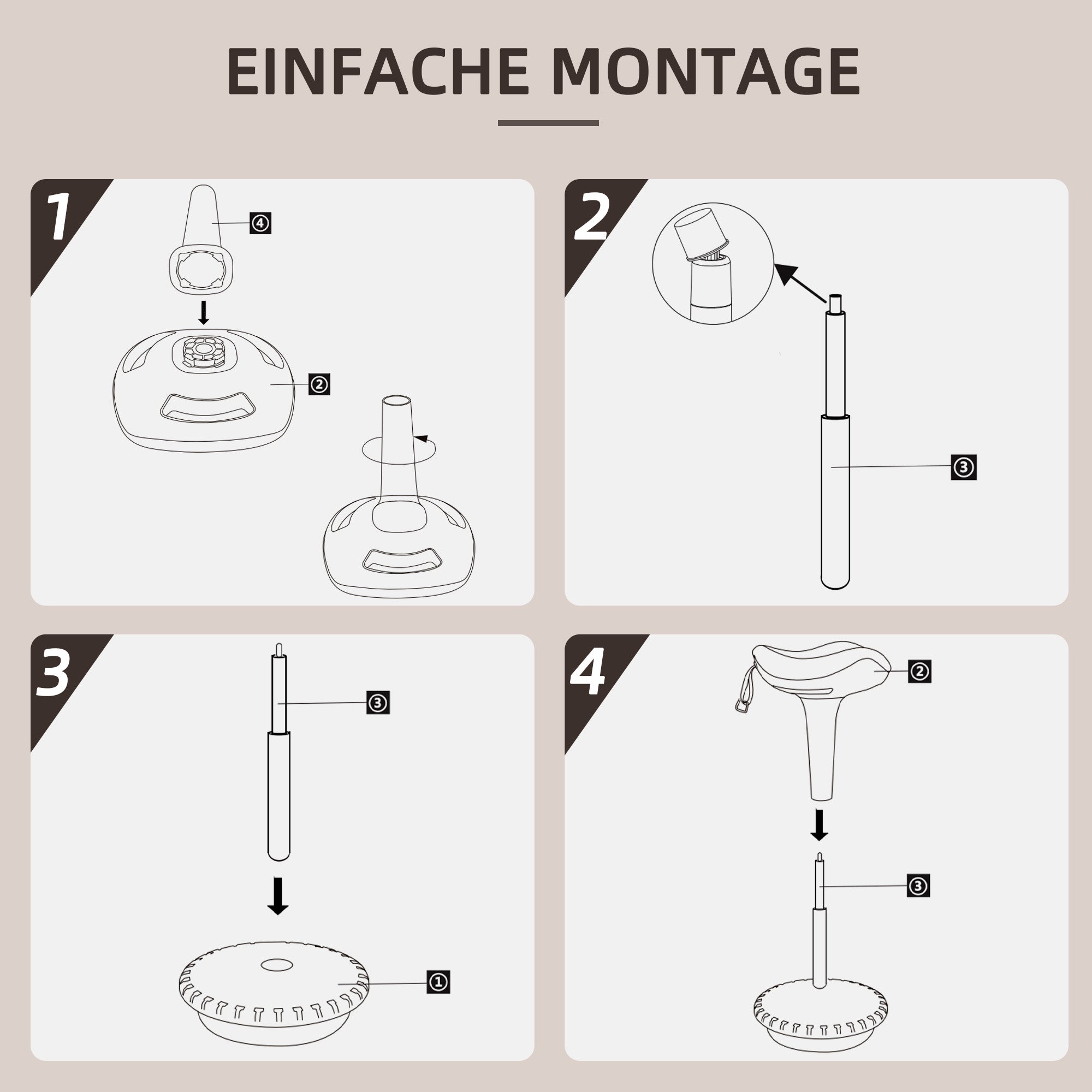 HOMCOM Balancehocker, beweglicher Sitz, drehbar, höhenverstellbar, ergonomisch, 34 x 34 x 68,5-83,5 cm, Braun