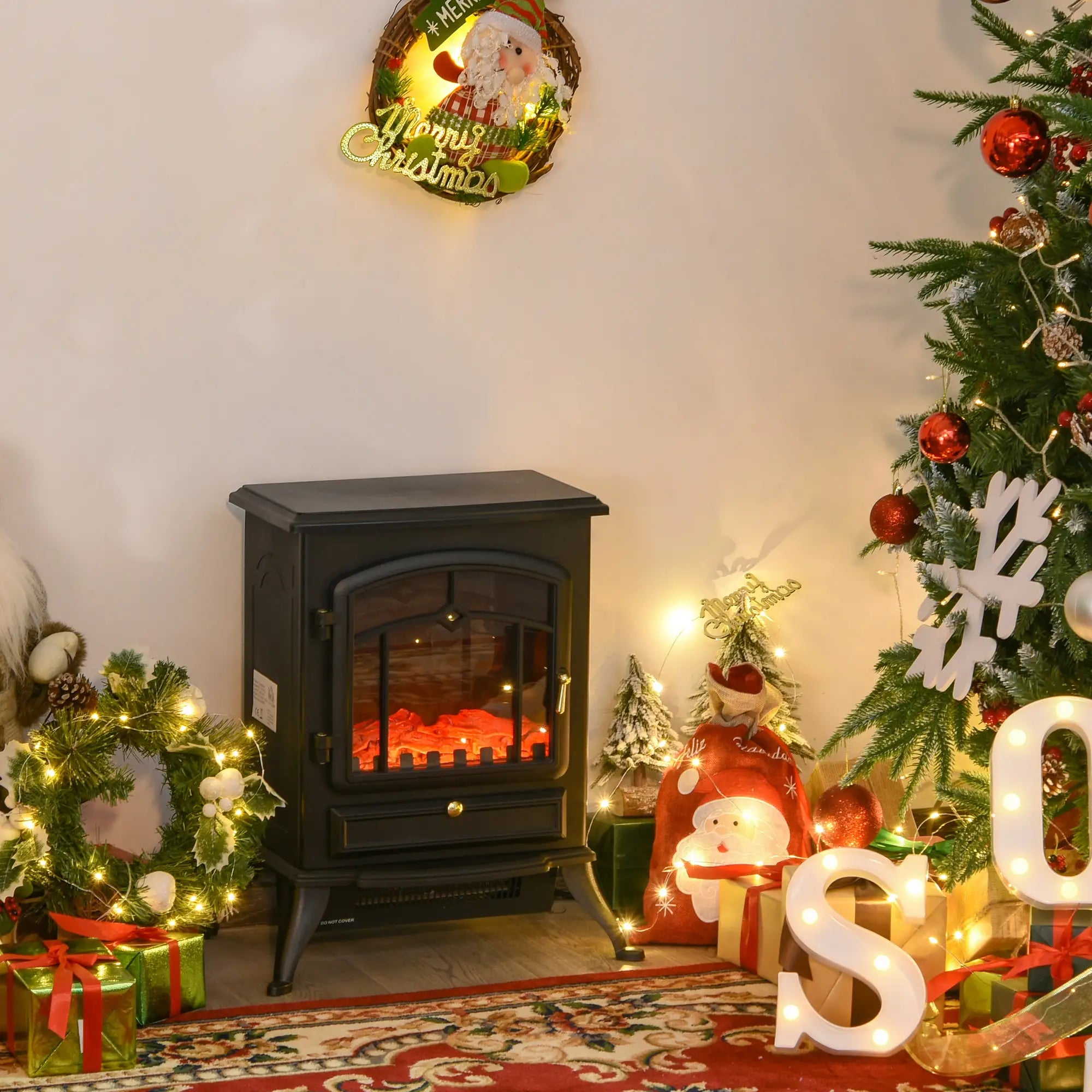 HOMCOM Elektrokamin Kaminofen Flammeneffekt Überhitzungsschutz