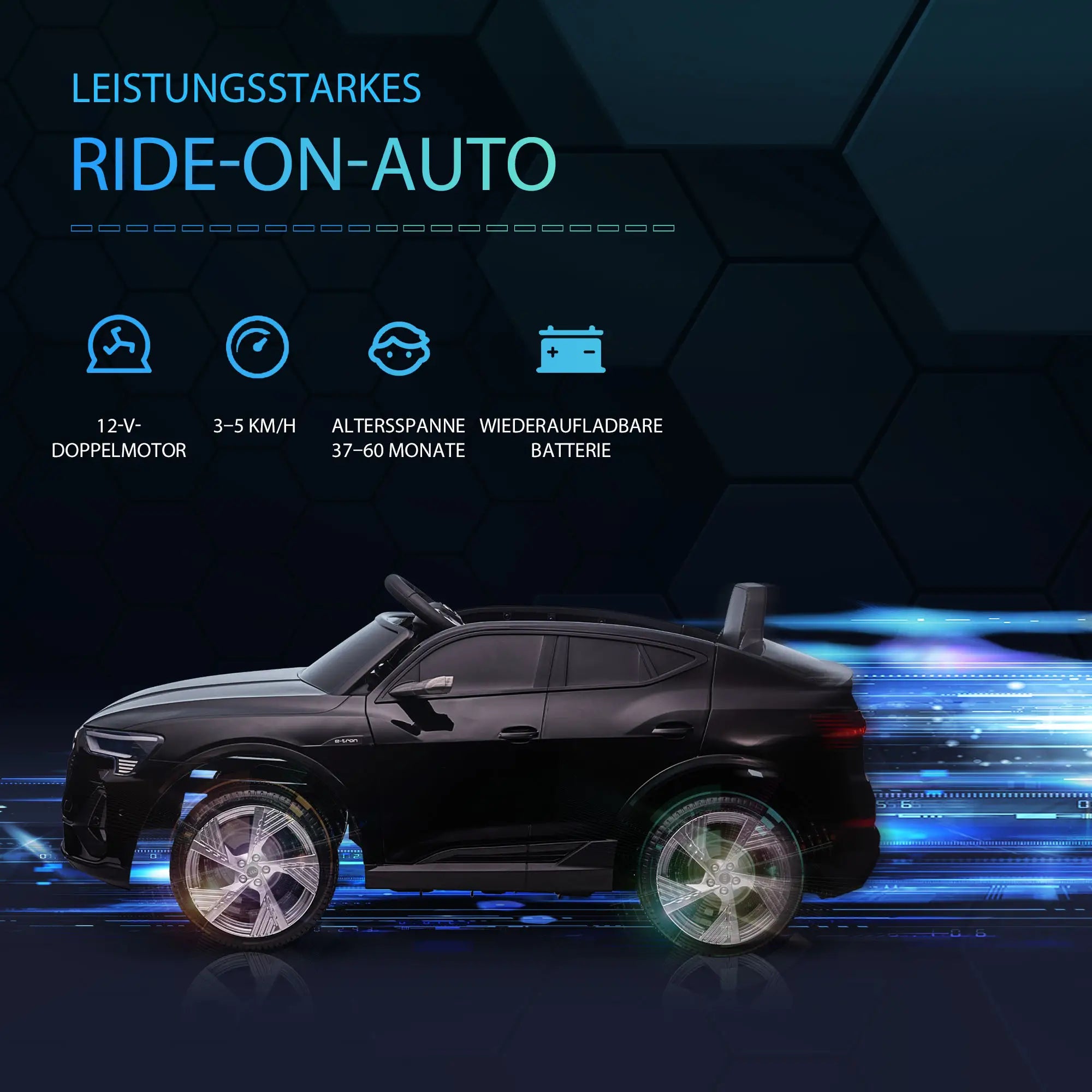 HOMCOM Audi E-tron Kinder-Elektroauto 12V mit Fernbedienung