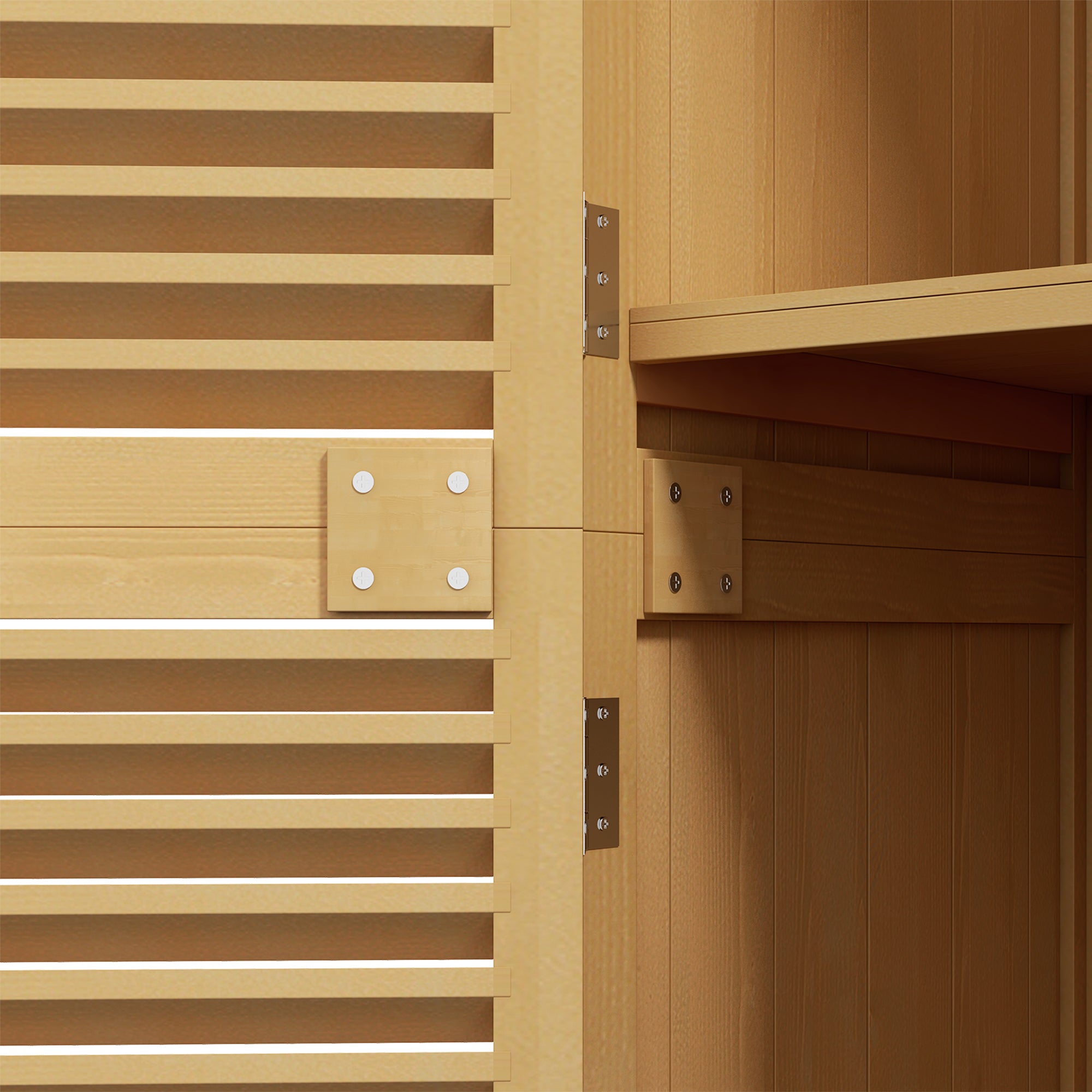 Outsunny Gartenkommode wetterfest, 2 Türen mit Schloss, Kiefernholz, 87L x 46,5B x 160H cm, Hellgelb