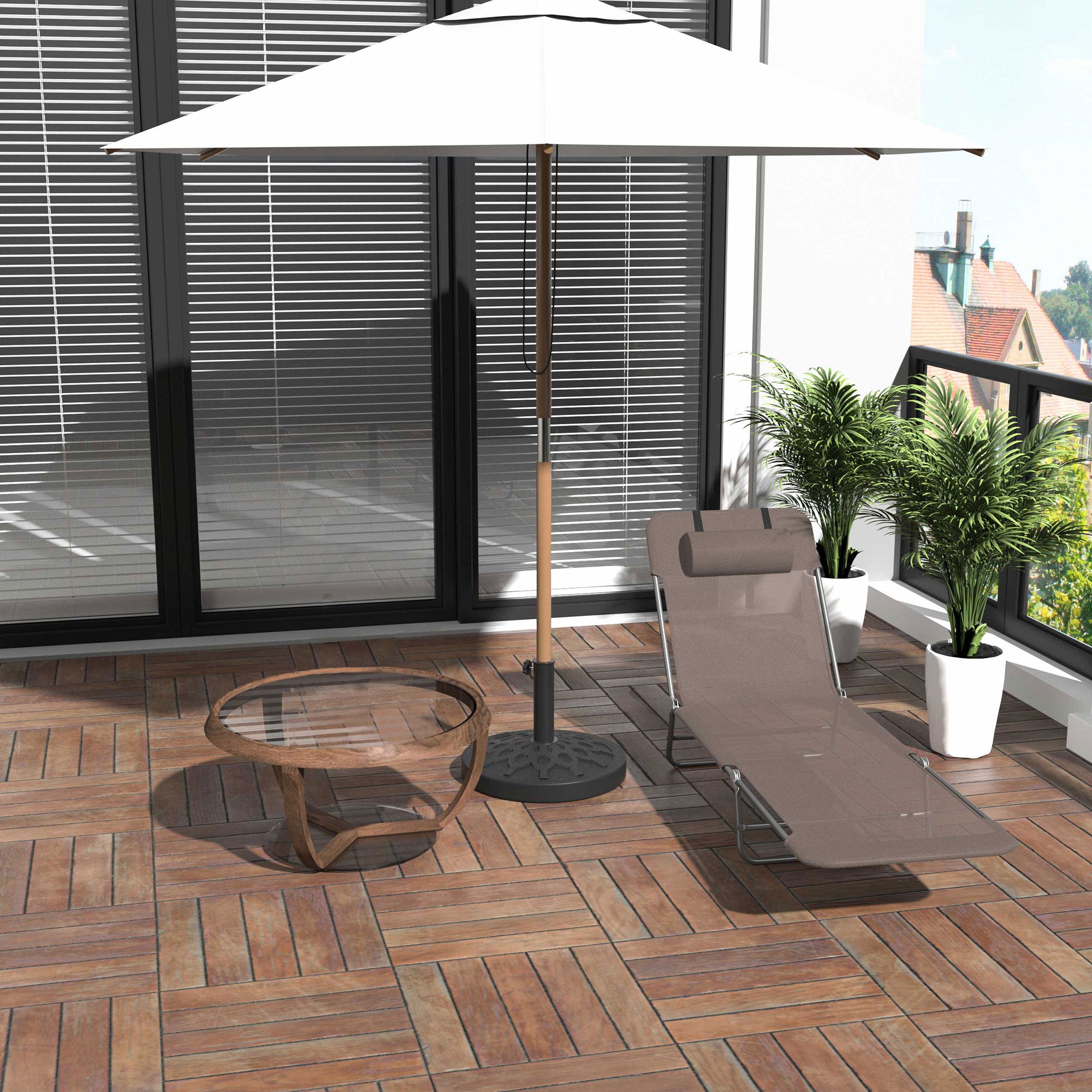 Outsunny Sonnenliege klappbar verstellbar Gartenliege Balkonliege