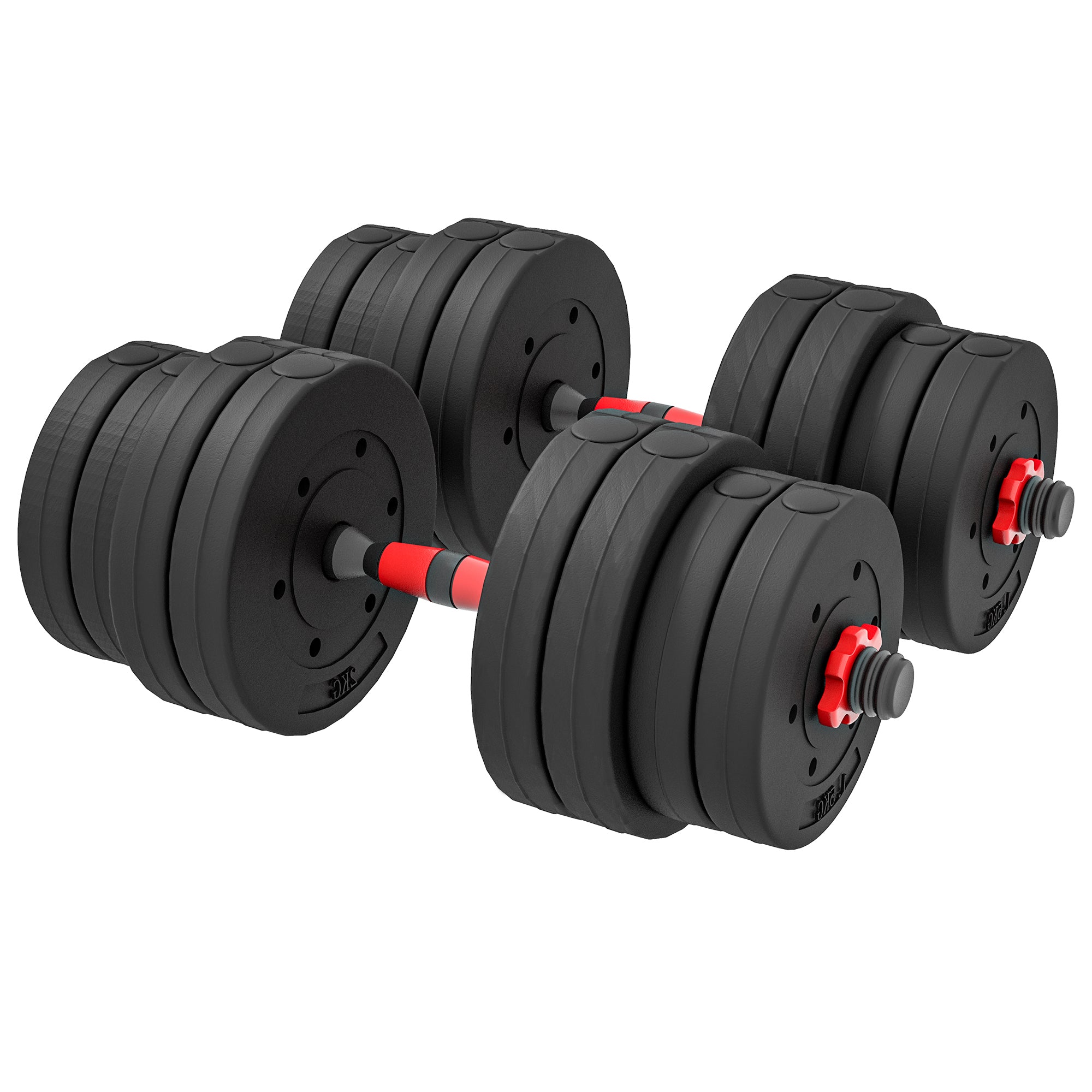 HOMCOM 2 in 1 Hanteln Set 30 kg verstellbare Kurzhantel & Langhantel professionell Dumbbell Krafttraining Schwarz