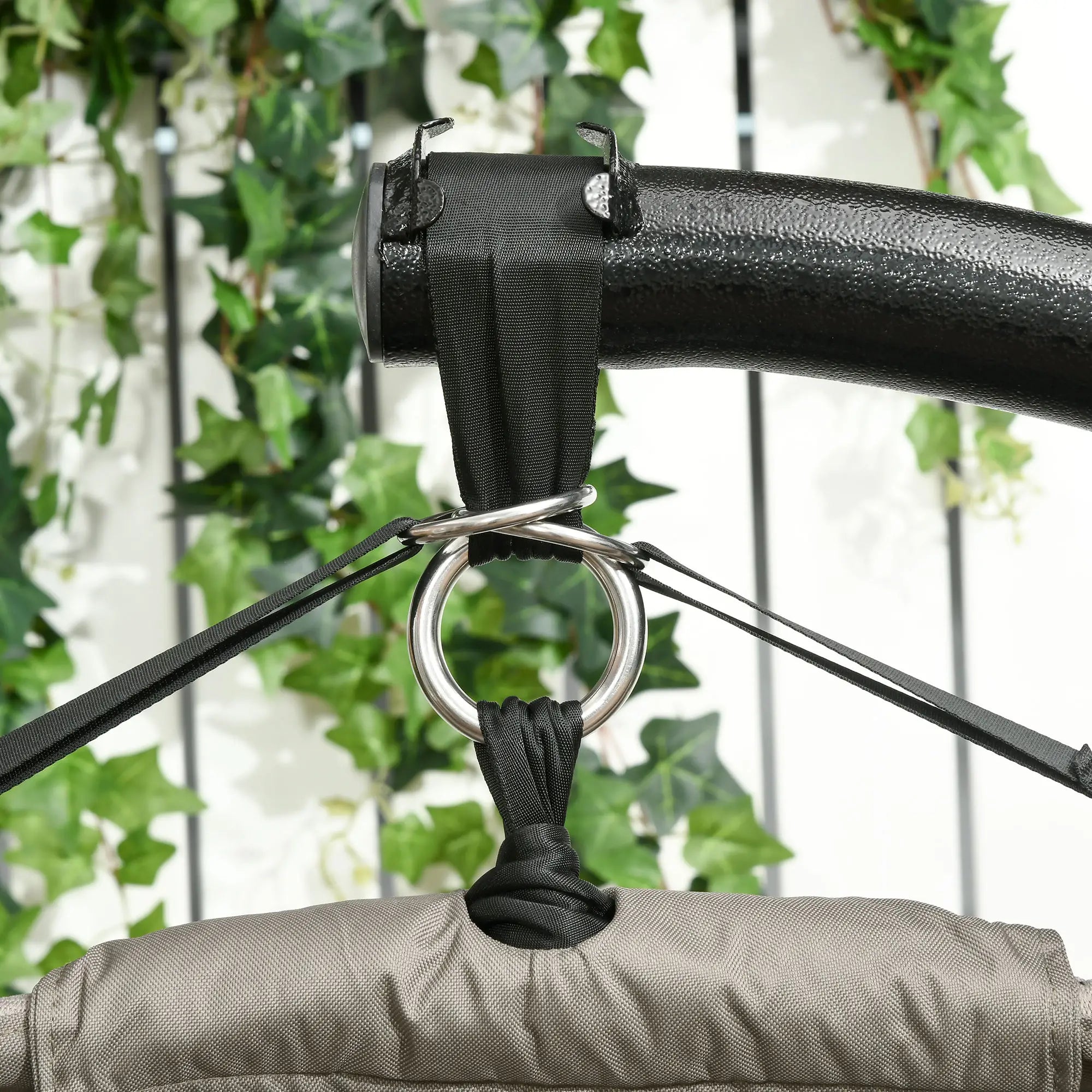 Outsunny Hängesessel 2-Sitzer klappbar mit Dach und Kissen Sand