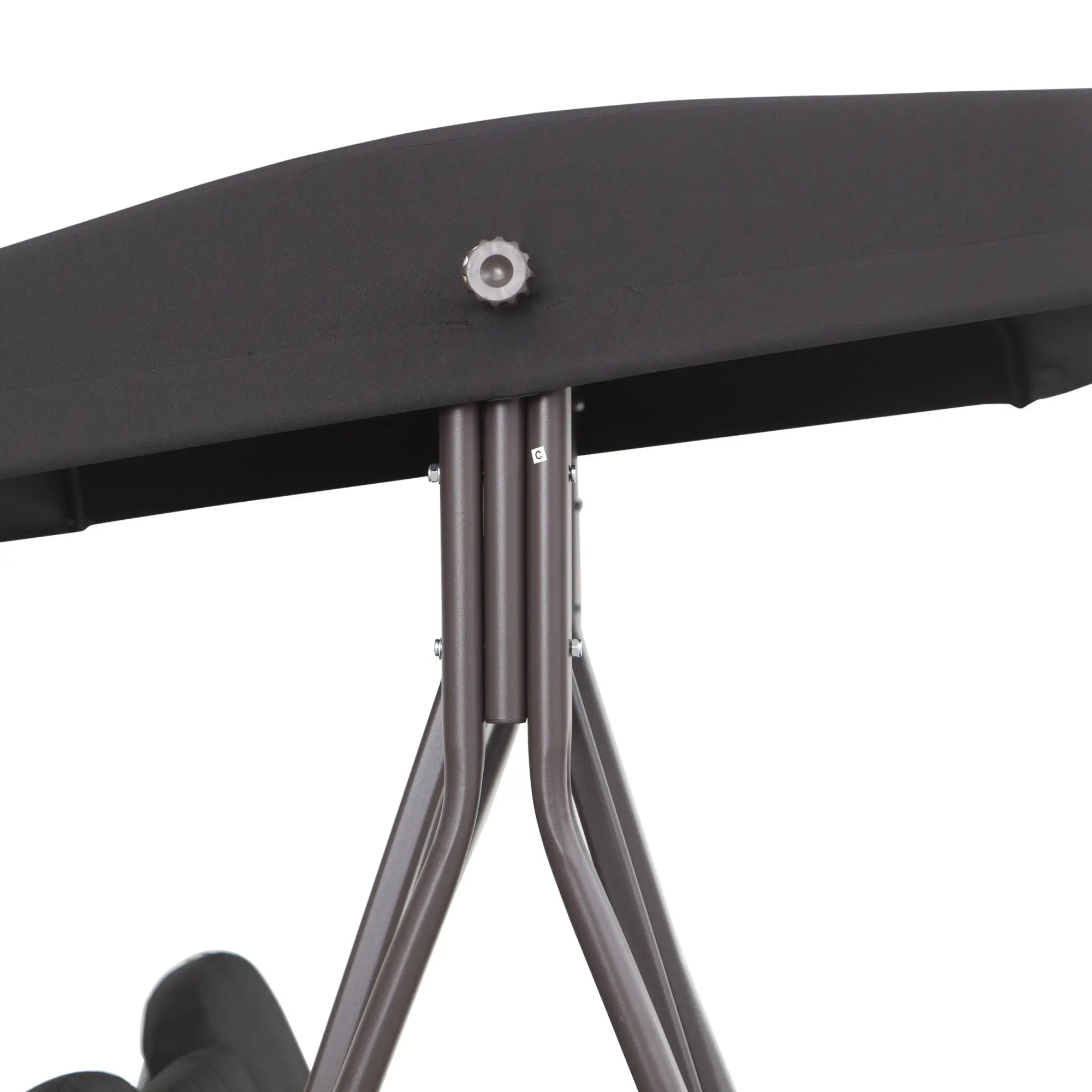 Outsunny 3-Sitzer Hollywoodschaukel mit Sonnendach & Kissen – Schwarz