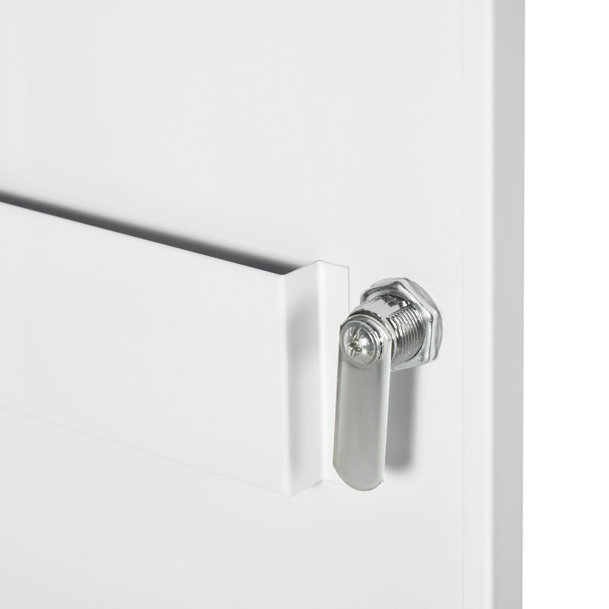 kleankin Medizinschrank, 3 Fächer, abschließbar, mit Rezeptfach, stabiles Stahlgehäuse, weiß, 40 x 15 x 53,5 cm