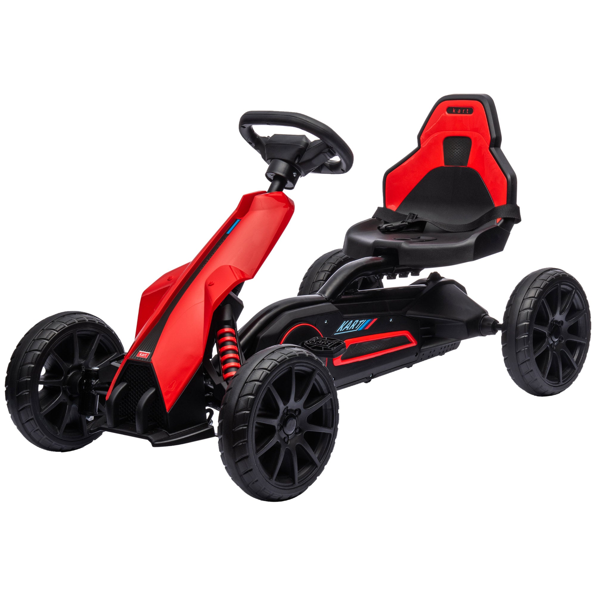 HOMCOM Go Kart Pedal Go Kart Rückwärts-uns Vorwärtsgang, für Kinder von 3 bis 8 Jahren, Rot