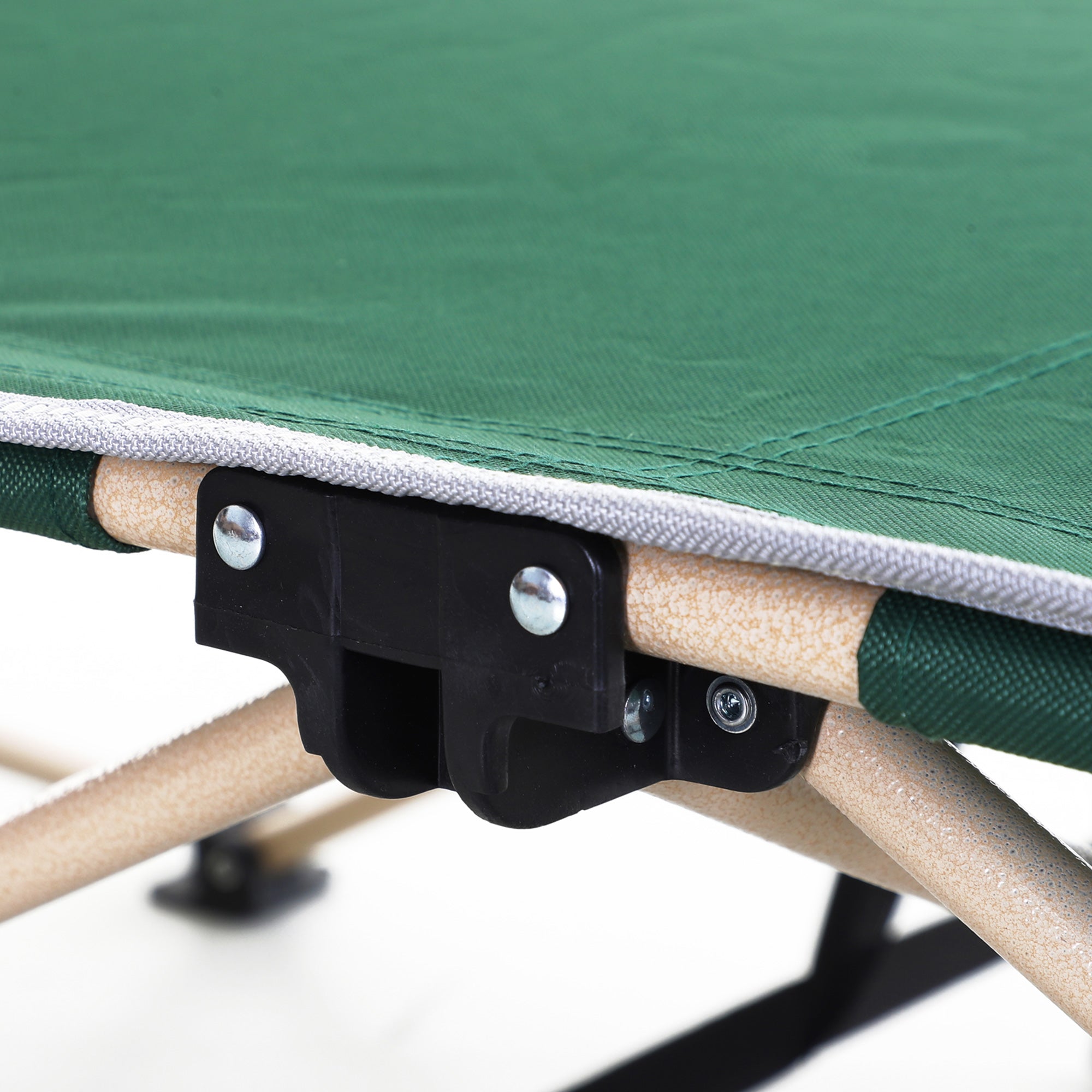 Outsunny Feldbett, Camping-Bett, klappbar, wetterbeständig, ink. Tragetasche, 190 cm x 68 cm x 52 cm, Grün + Beige