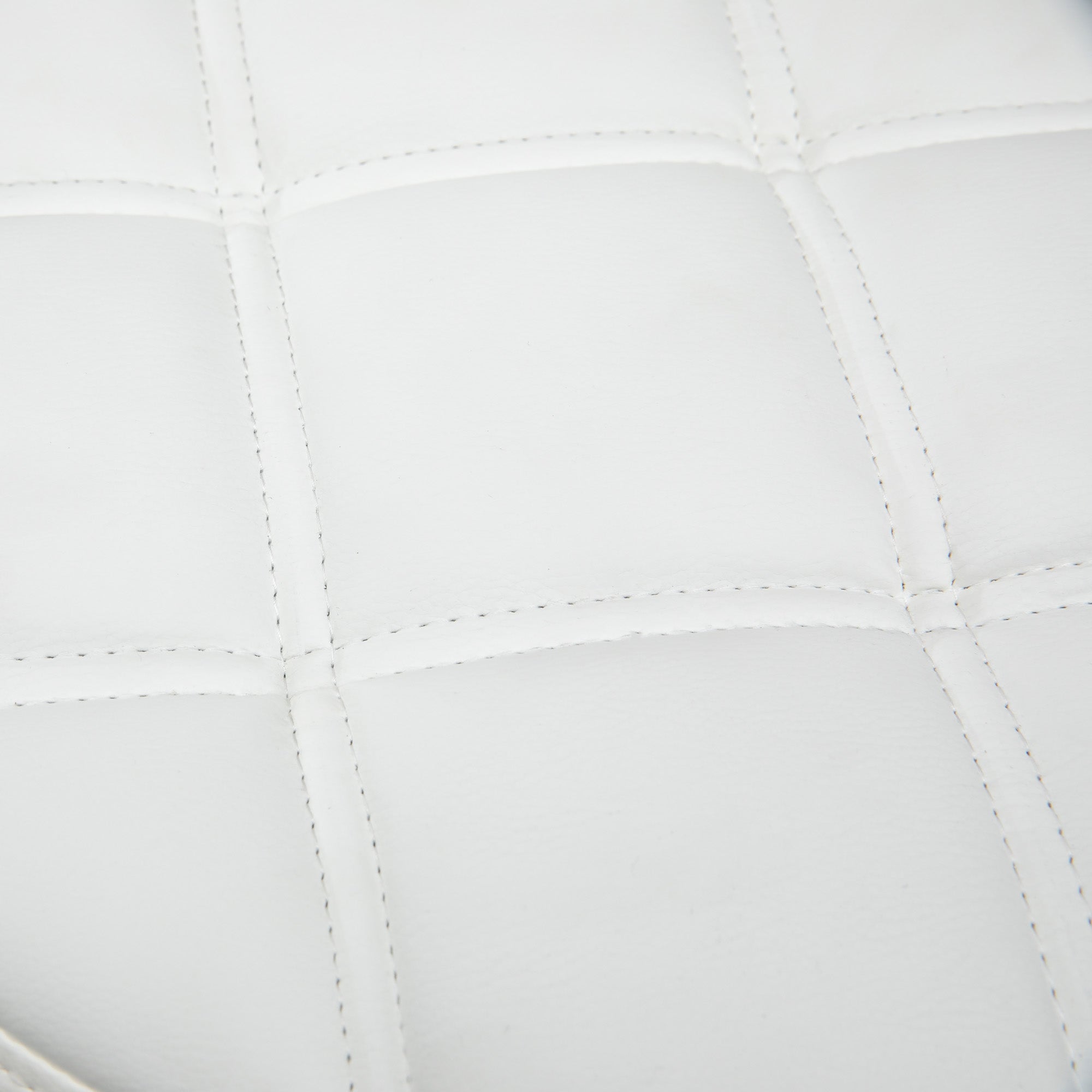 HOMCOM Drehhocker, Salonhocker, höhenverstellbar, Kunstleder, Steppdesign, Ø35,5 x 48-63 cm, Weiß/Silber