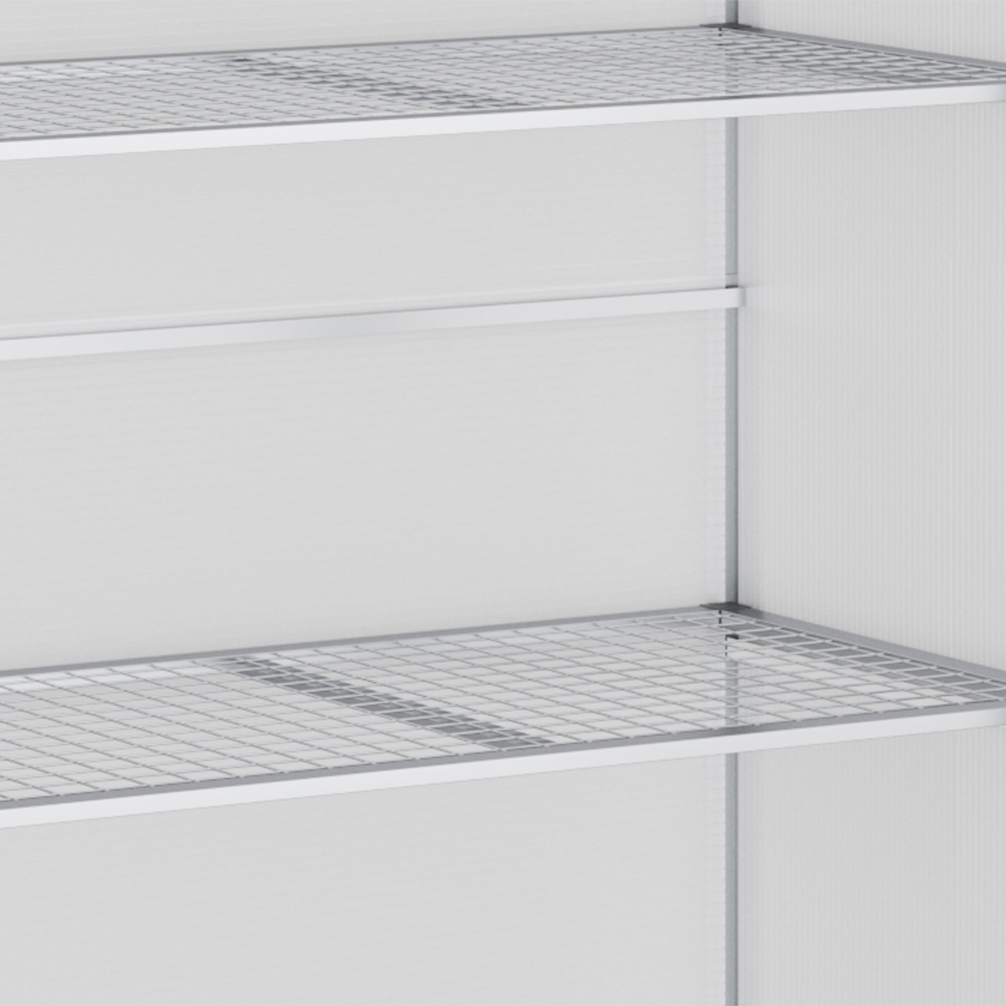 Outsunny Gewächshaus mit Fundamentrahmen, Polycarbonat-Gehäuse, 2 Regalböden, Aluminiumrahmen, 131 x 58 x 139,5 cm