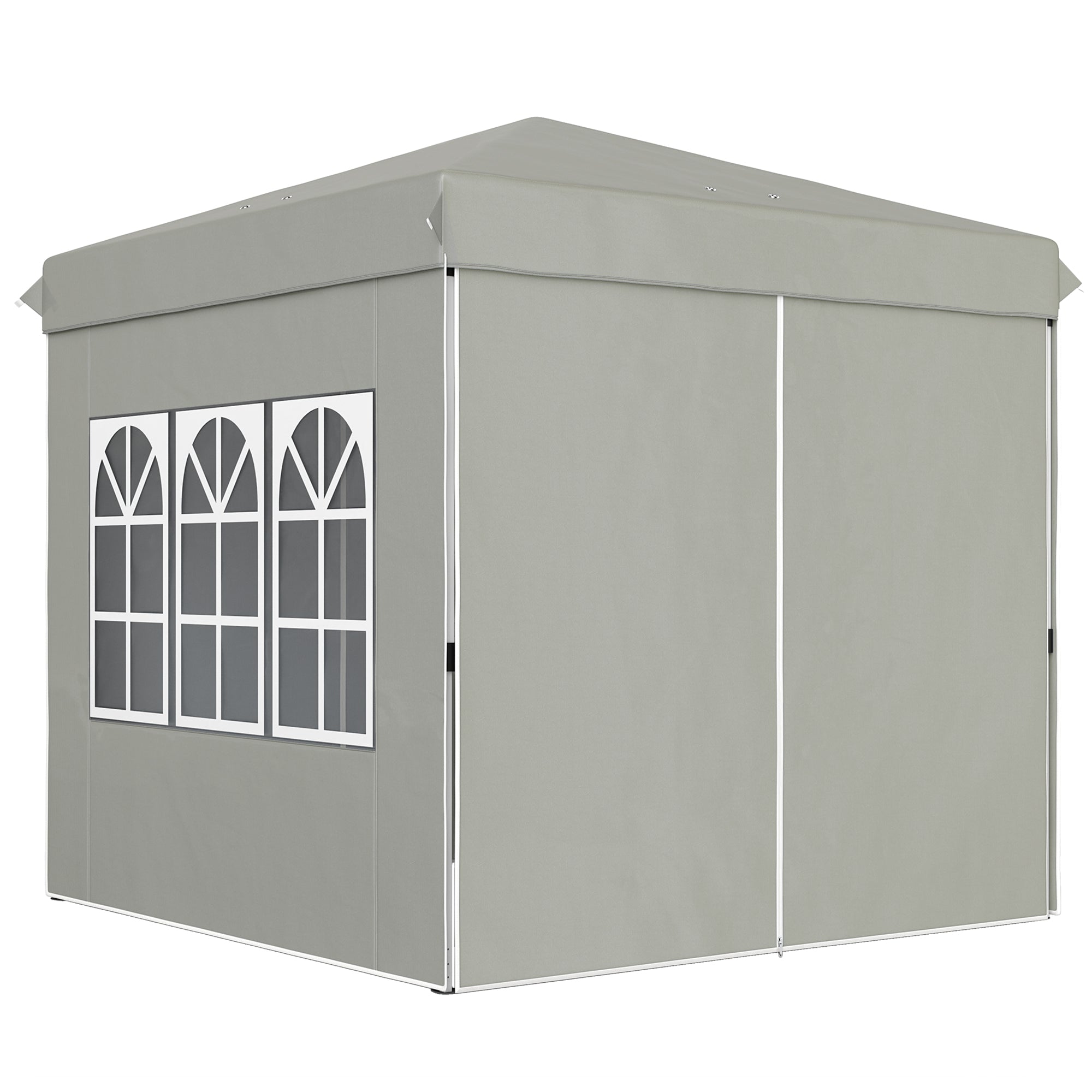 Outsunny Faltpavillon 2,5×2,5?m mit UV-Schutz & Seitenteilen