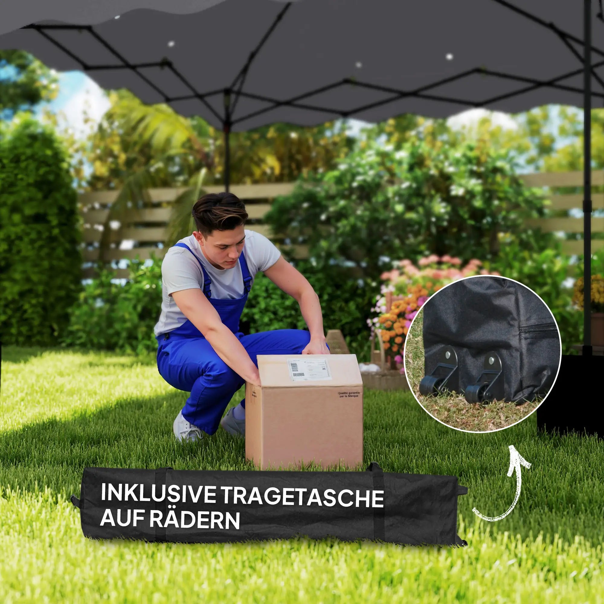 Outsunny Pavillon Faltpavillon UV50+ höhenverstellbar